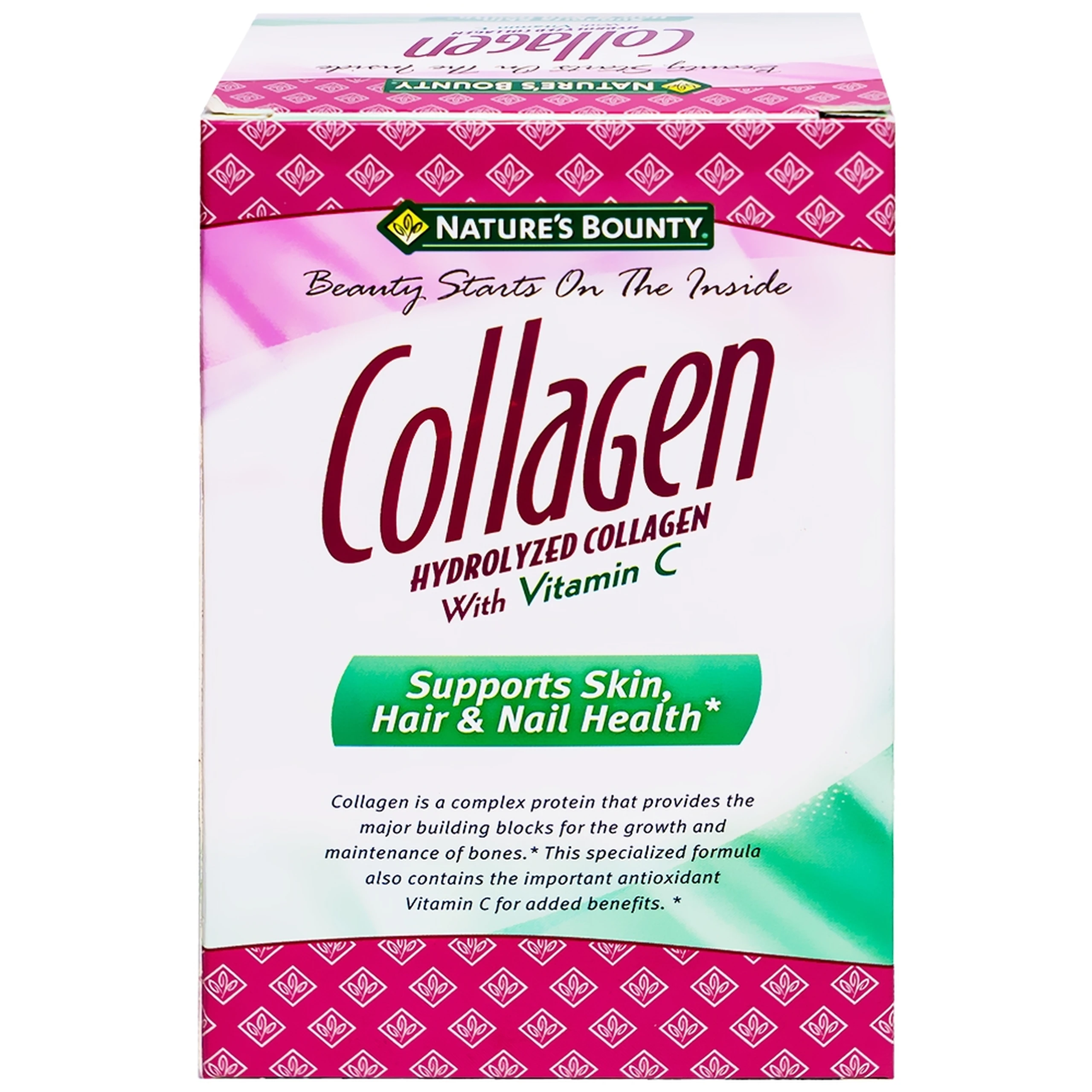 Viên uống giúp đẹp da, móng, tóc chắc khỏe, hỗ trợ chống oxy hoá Hydro-lyzed Collagen With Vitamin C Nature's Bounty (90 viên)