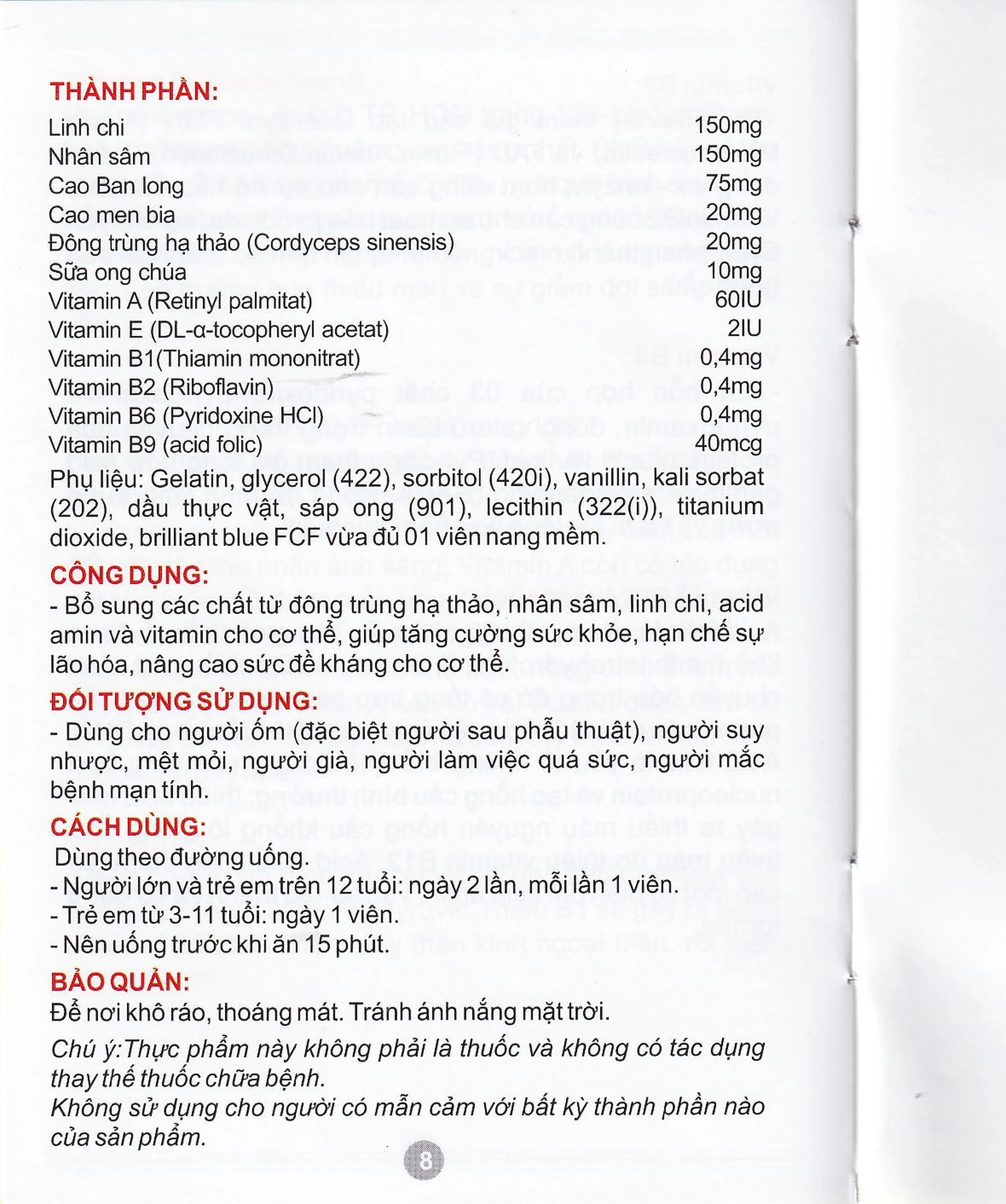 Viên uống Sâm - Đông Trùng Hạ Thảo tăng cường sức khỏe, tăng sức đề kháng Kotimogin (20 vỉ x 3 viên)