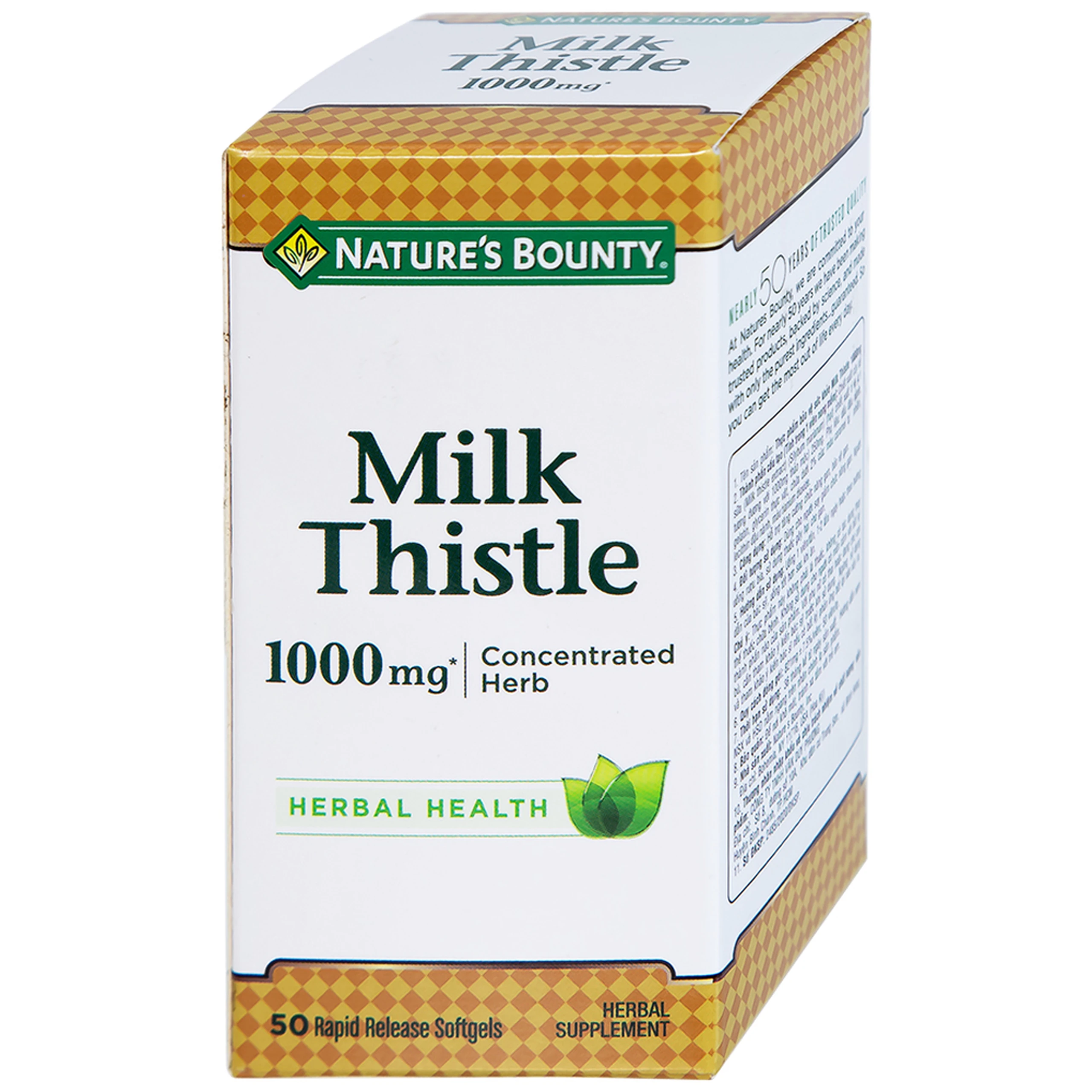 Viên uống hỗ trợ tăng cường chức năng gan, bảo vệ gan Milk Thistle Nature's Bounty (50 viên)