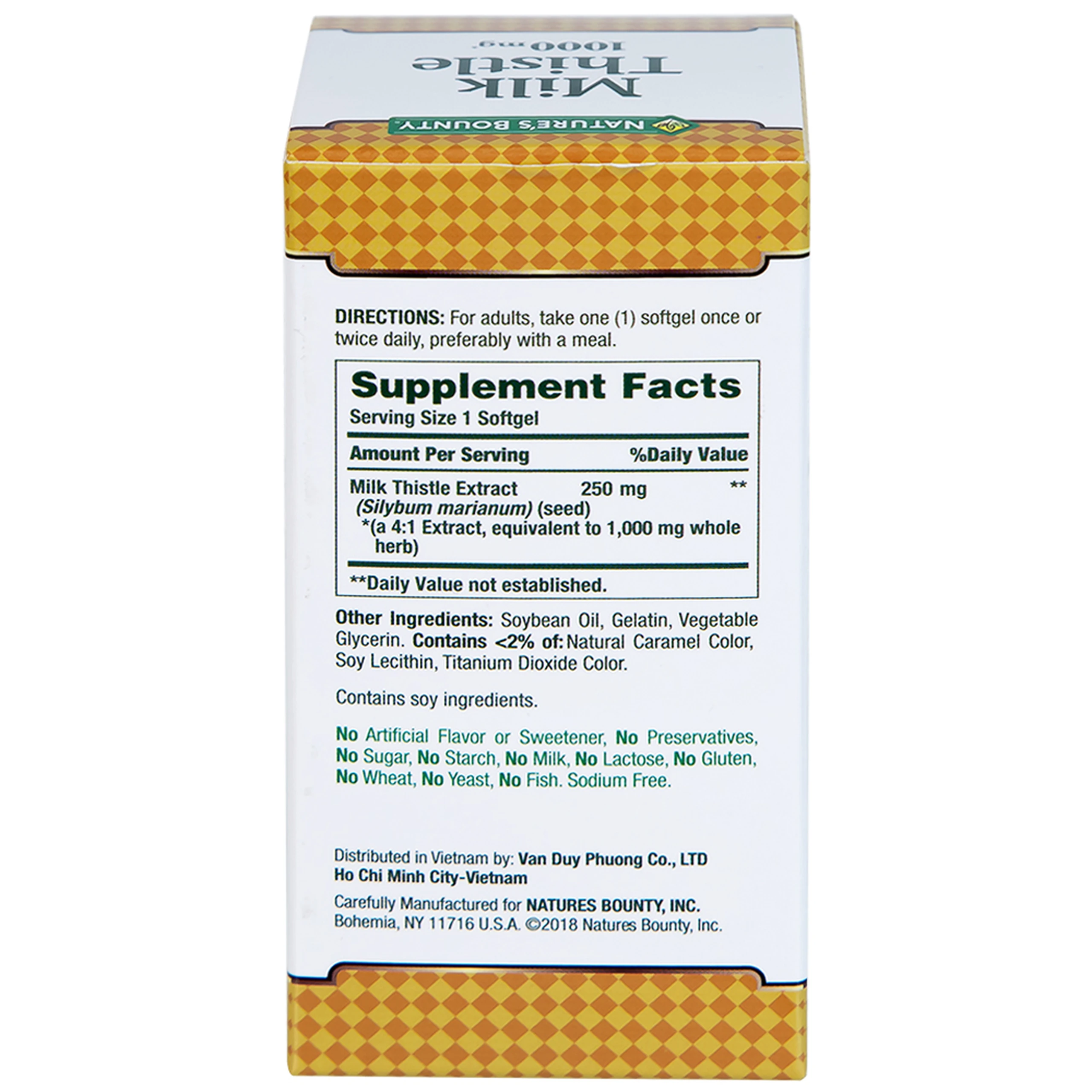 Viên uống hỗ trợ tăng cường chức năng gan, bảo vệ gan Milk Thistle Nature's Bounty (50 viên)