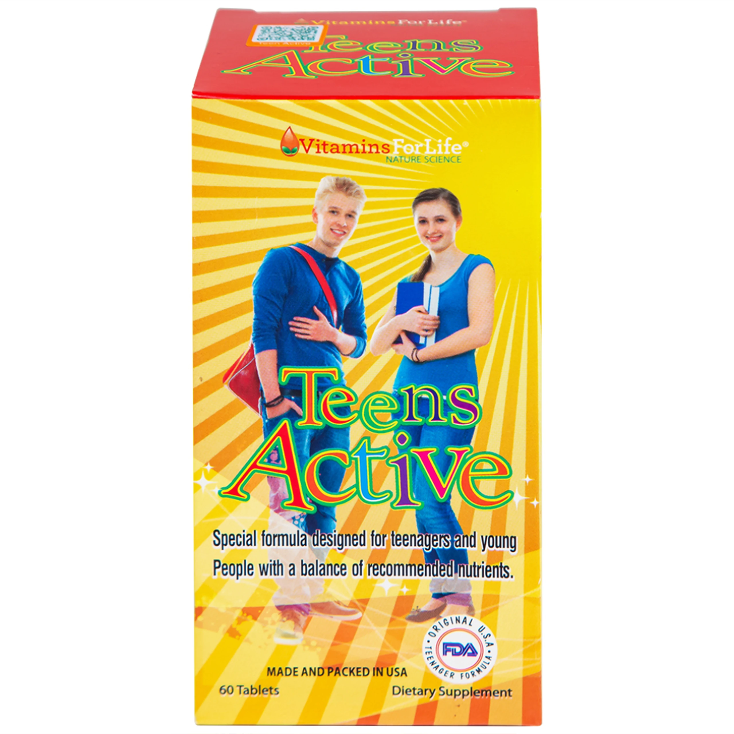 Viên uống bổ sung vitamin và khoáng chất cho thanh thiếu niên Teens Active Vitamins For Life (60 viên)