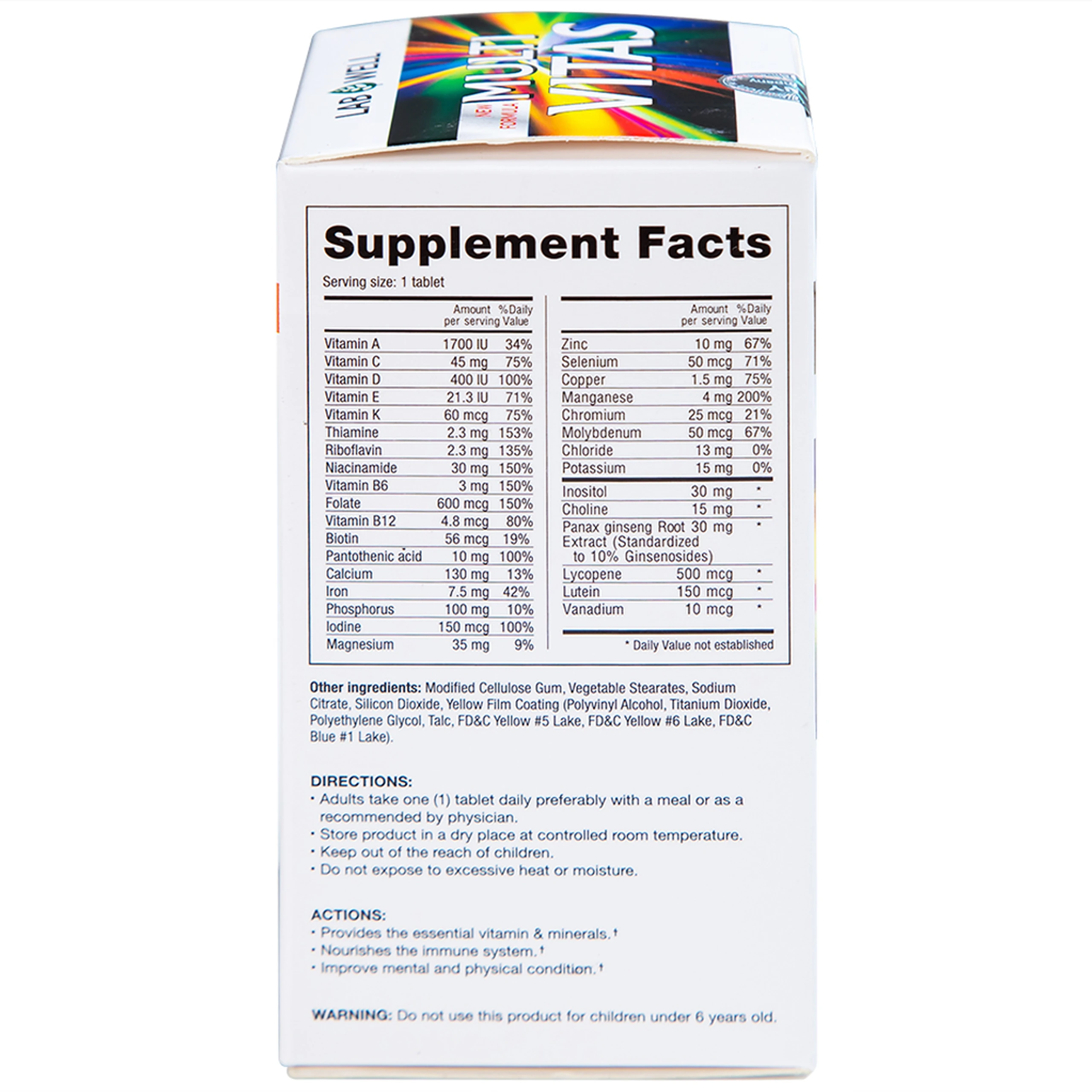 Viên uống bổ sung vitamin và khoáng chất cho cơ thể Multi Vitas Lab Well (60 viên)