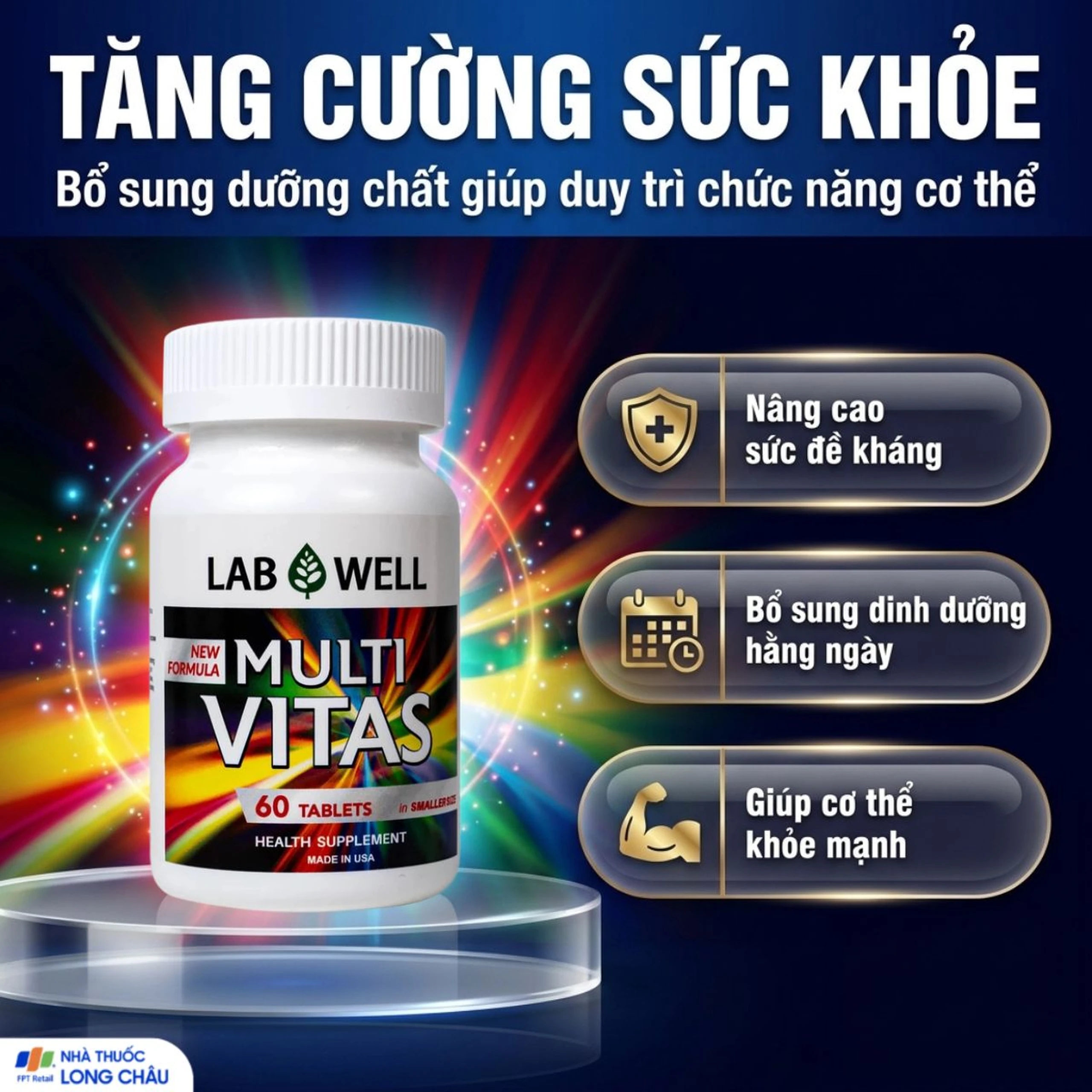 Viên uống bổ sung vitamin và khoáng chất cho cơ thể Multi Vitas Lab Well (60 viên) 3