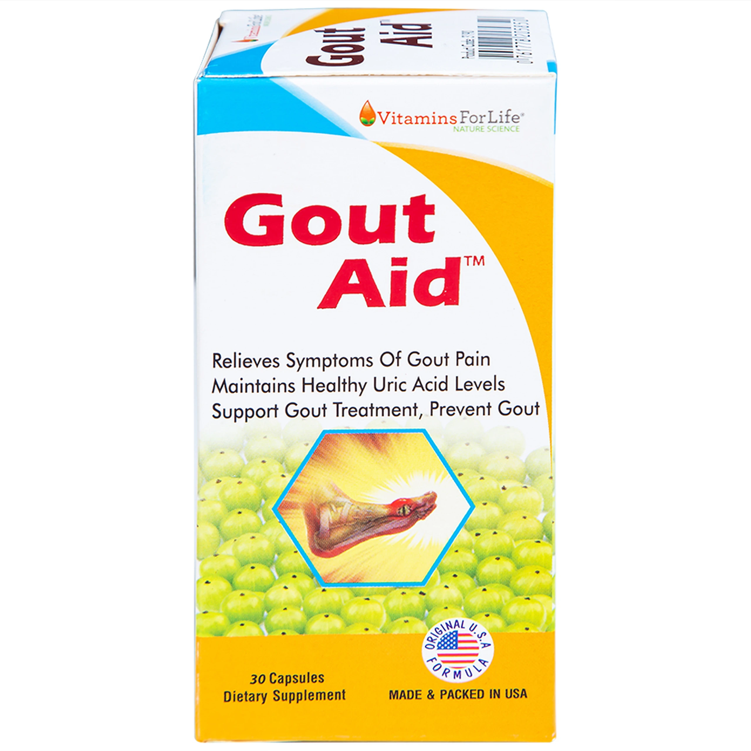 Viên uống hỗ trợ giảm đau cho người bị gout Gout Aid Vitamins For Life (30 viên)