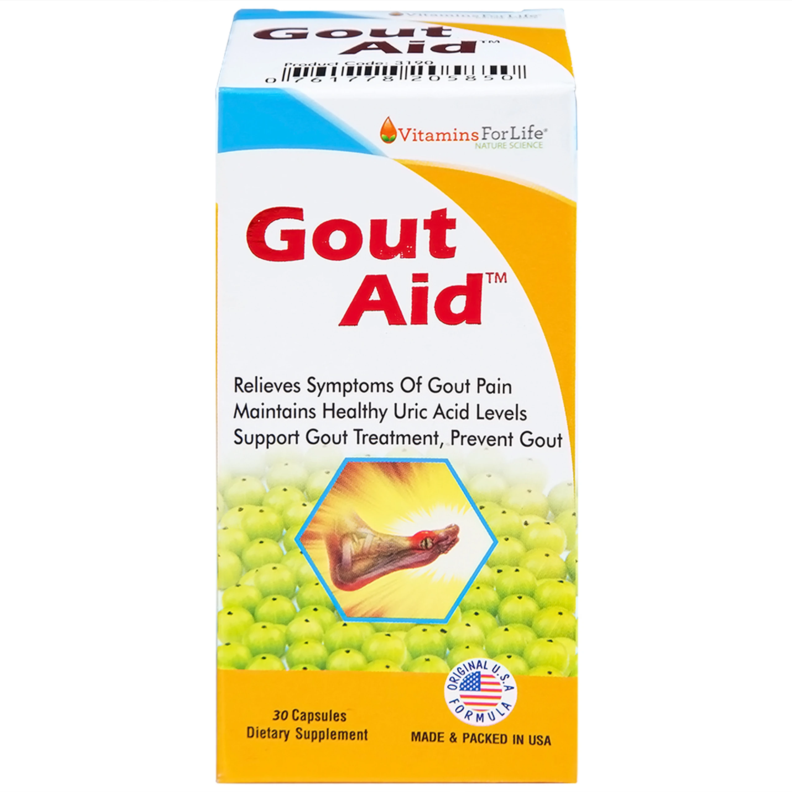 Viên uống hỗ trợ giảm đau cho người bị gout Gout Aid Vitamins For Life (30 viên)