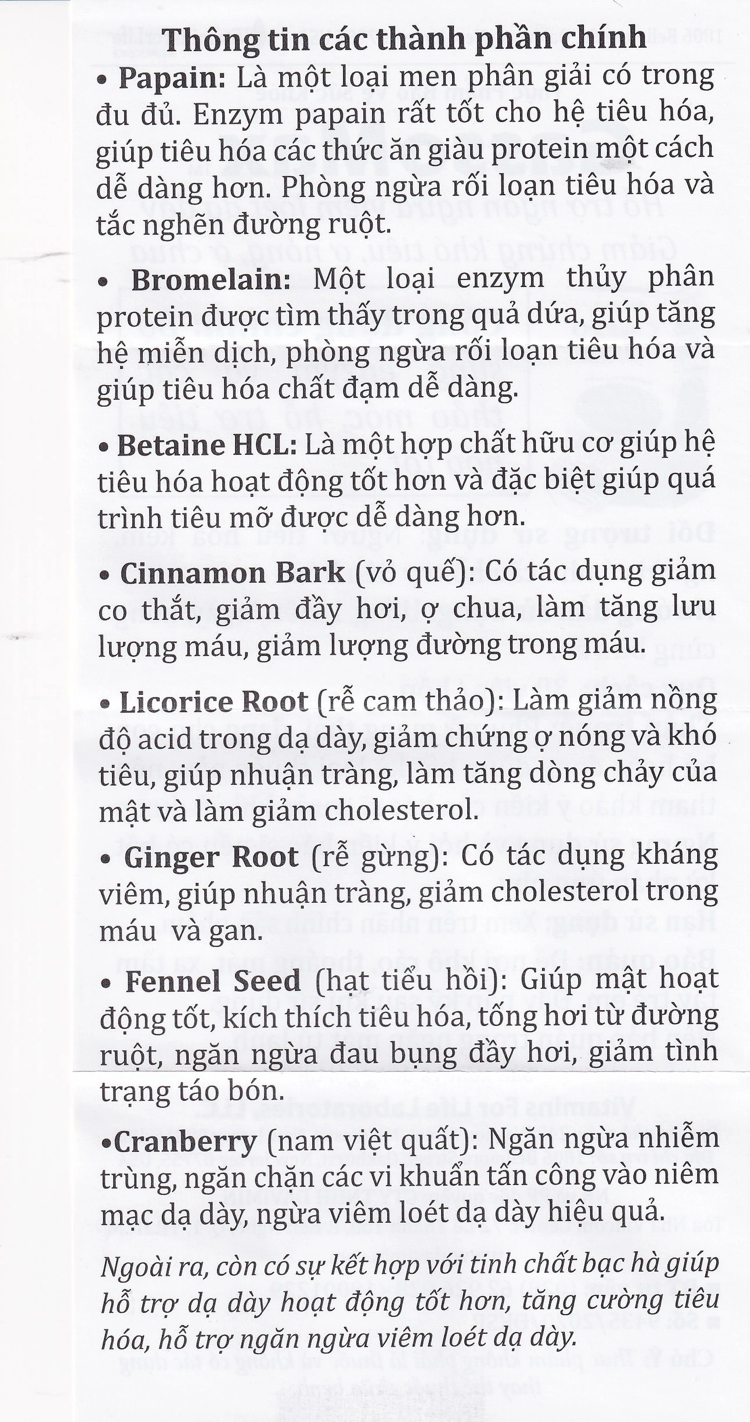 Viên uống bổ sung enzyme và các thảo mộc hỗ trợ tiêu hóa tốt Gasso Max Vitamins For Life (30 viên)