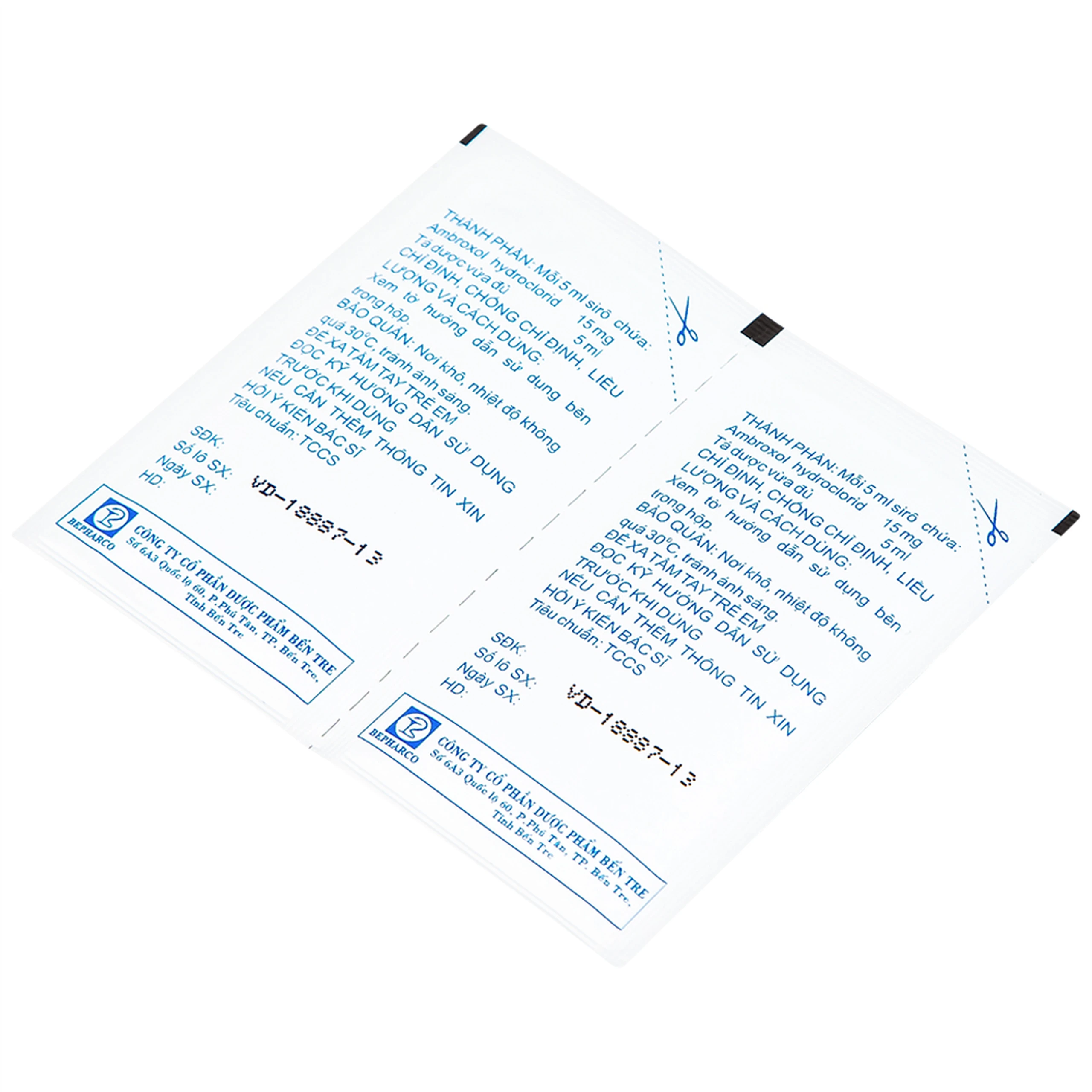 Siro Befabrol 15mg Bepharco tiêu chất nhầy đường hô hấp (20 gói x 5ml)