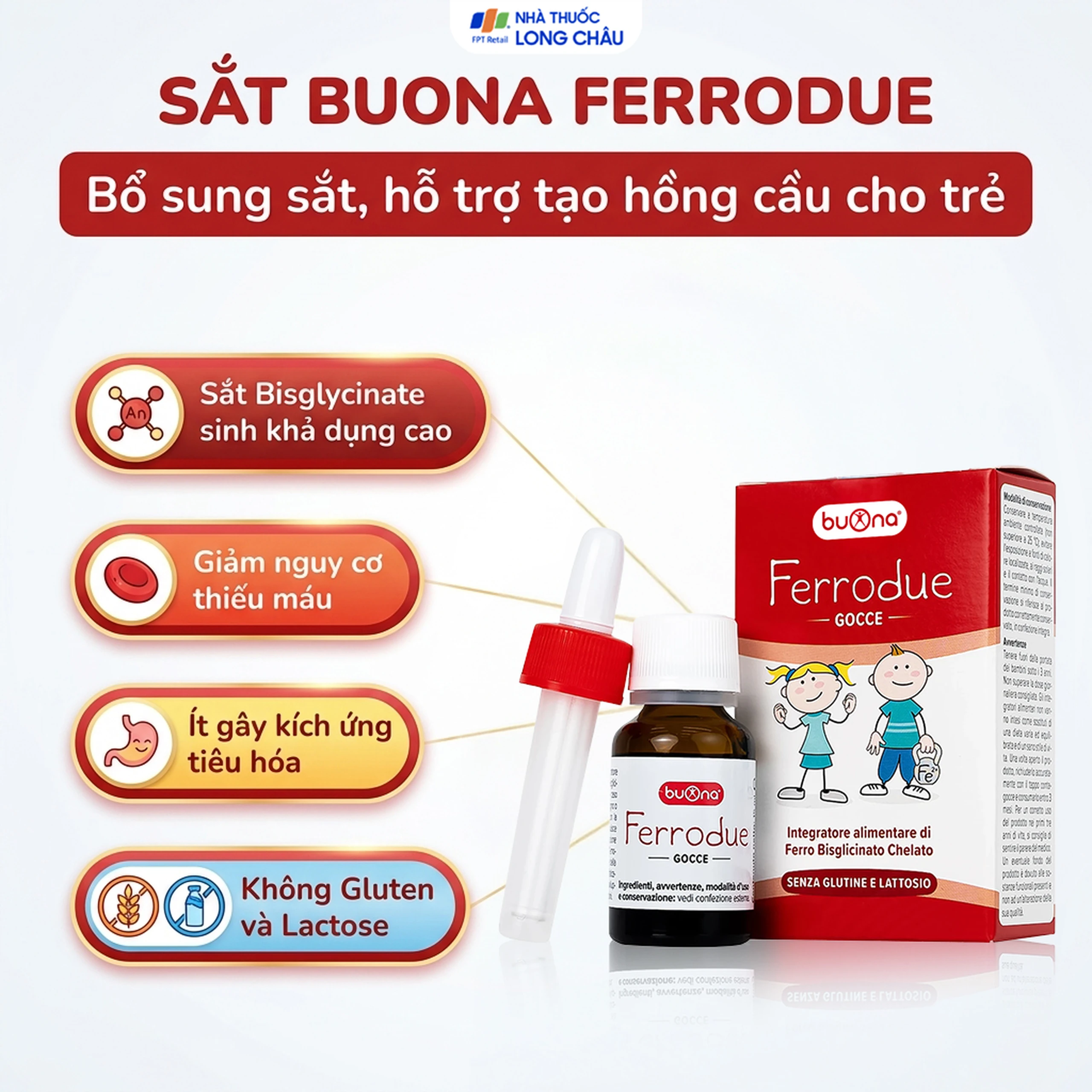 Dung dịch giúp giảm nguy cơ thiếu máu do thiếu sắt Buona Ferrodue (15ml) 2