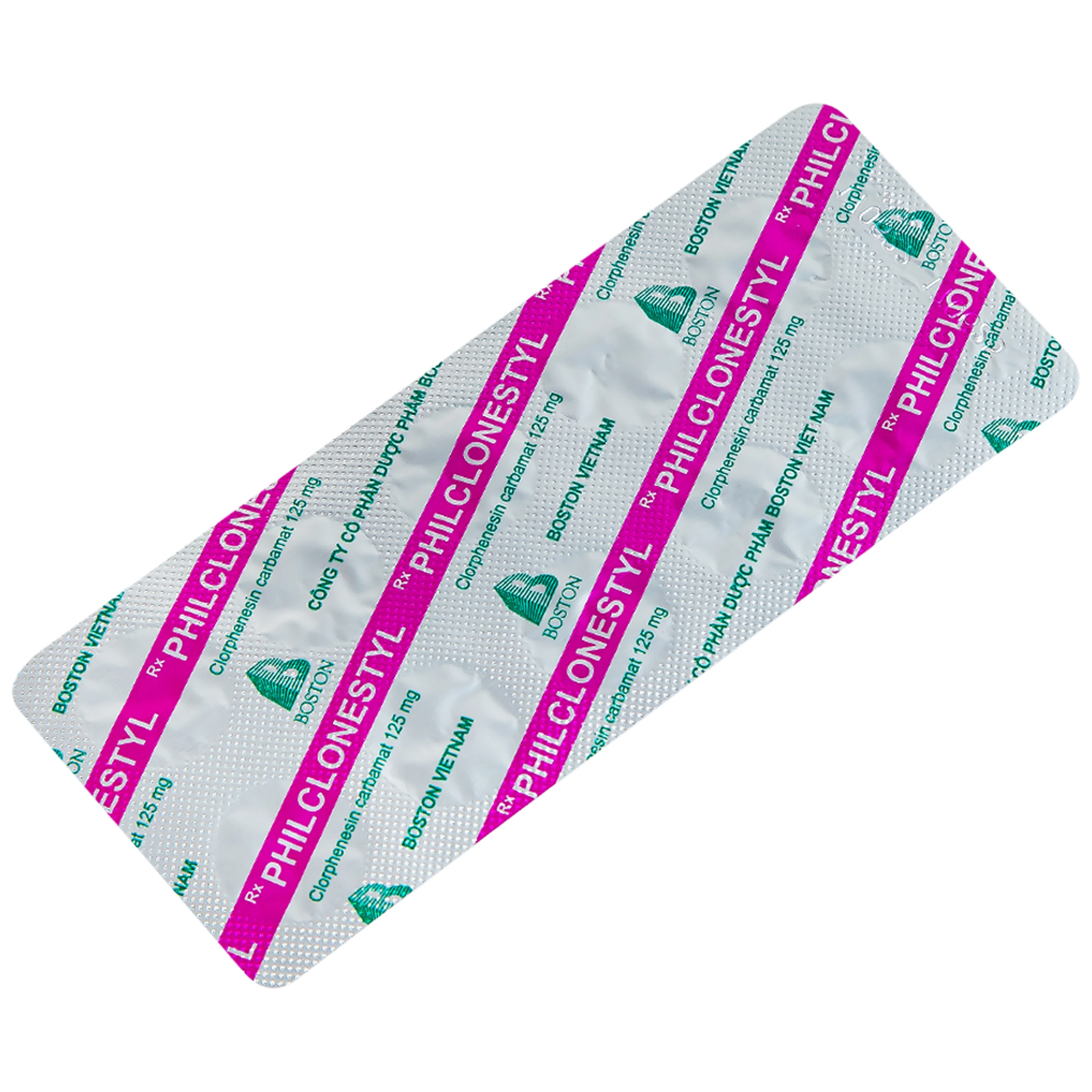 Thuốc giãn cơ Philclonestyl 125mg Boston điều trị đau do cứng cơ (5 vỉ x 10 viên)