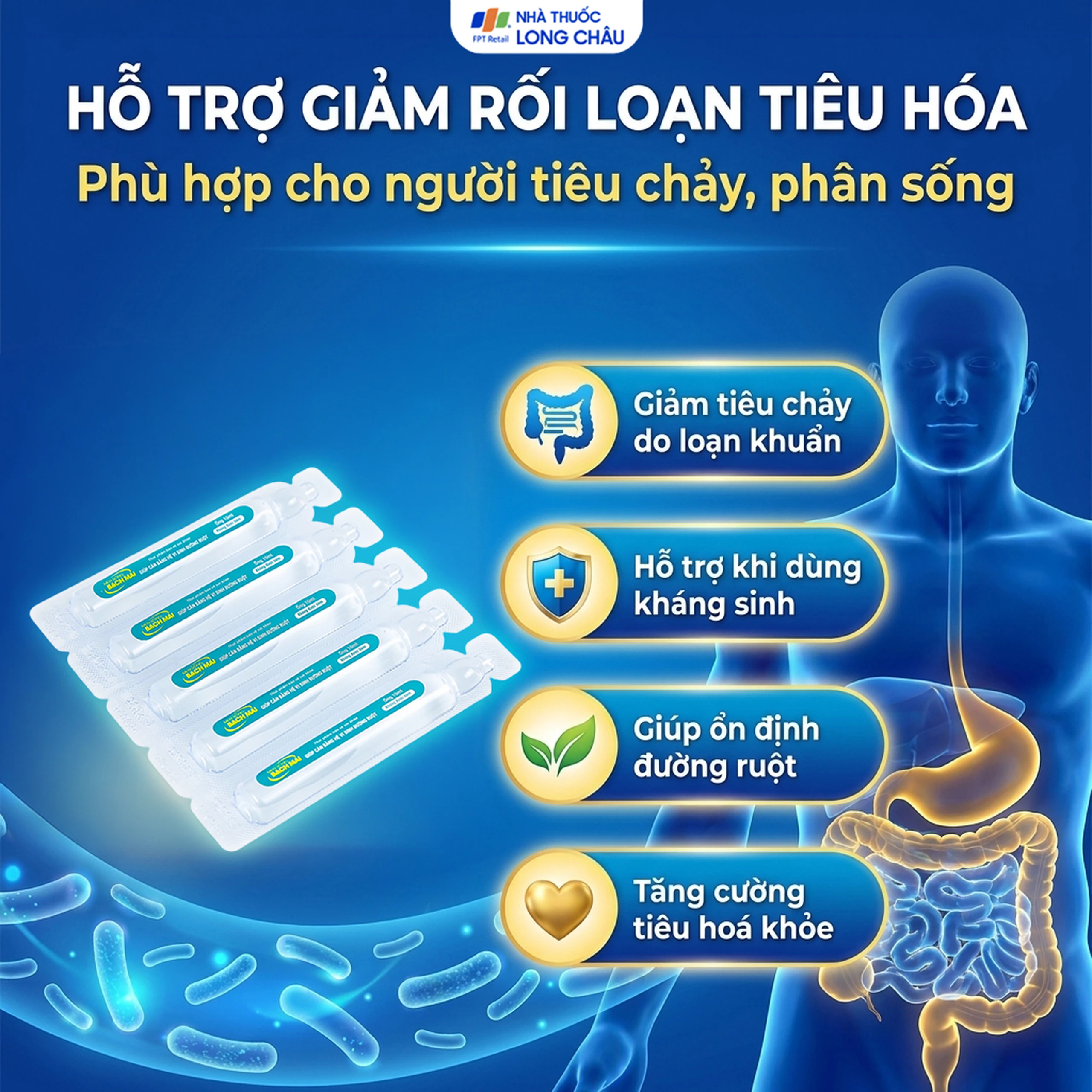 Bổ sung lợi khuẩn đường tiêu hóa Men sống Bạch Mai (20 ống) 4