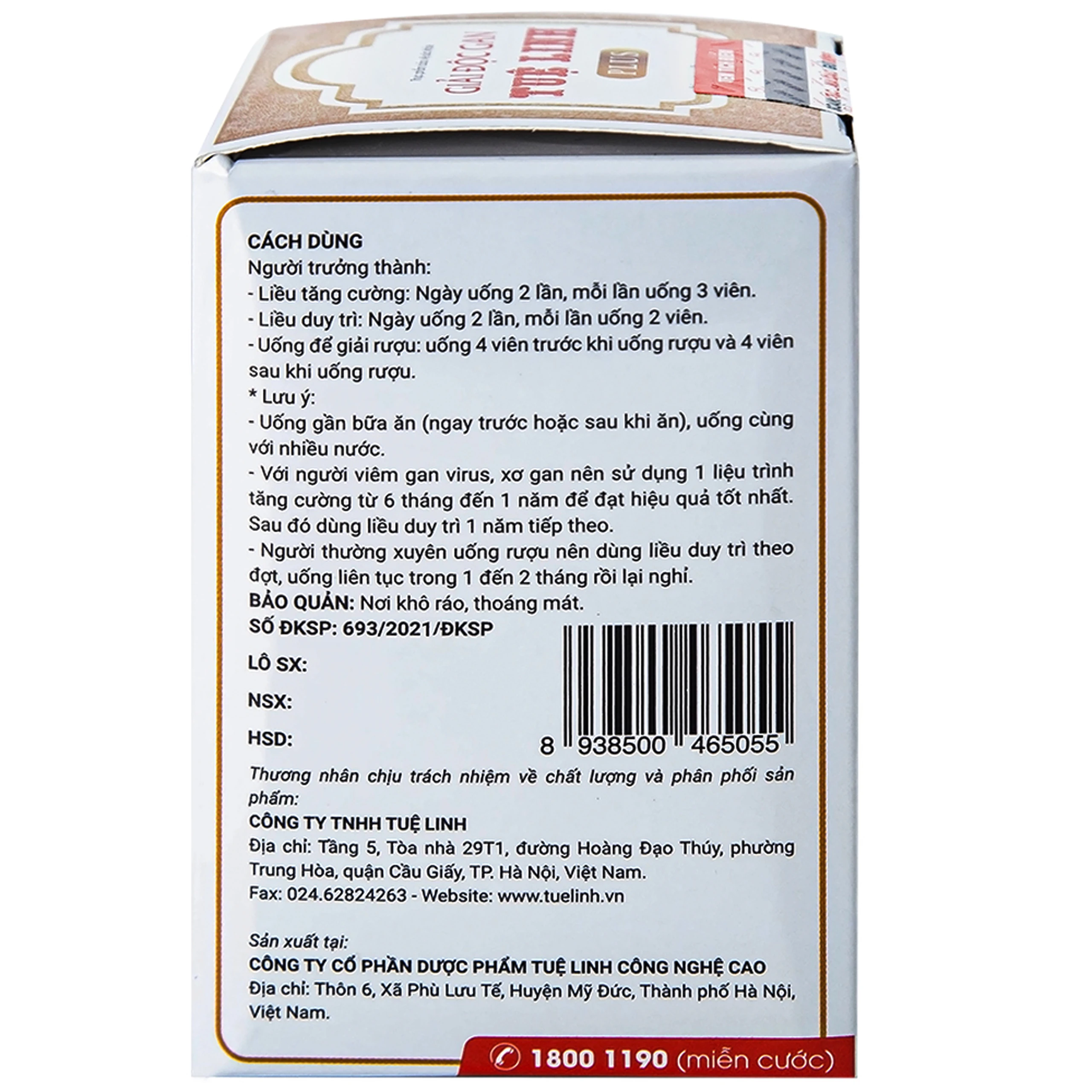 Viên Giải Độc Gan Tuệ Linh Plus (60 viên)