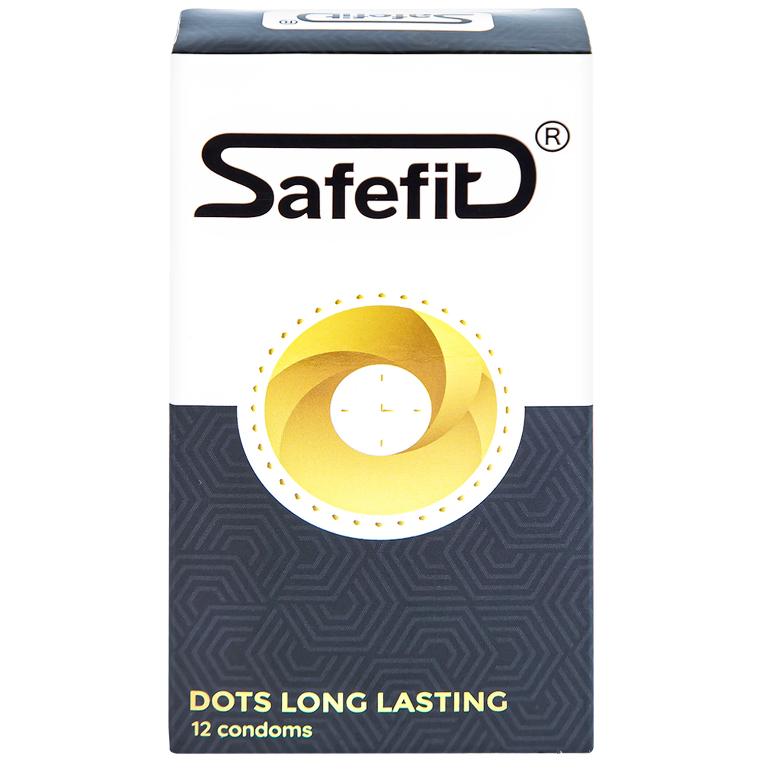 Bao cao su Safefit Dots Long Lasting S52 có vòng gân, hạt nổi, thắt chống tuột (12 cái)