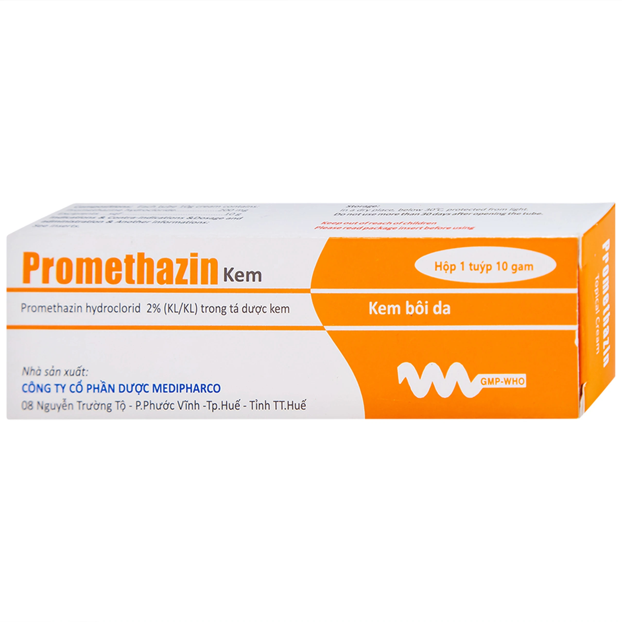 Kem bôi da Promethazin 2% Medipharco điều trị ngứa sẩn, mày đay, côn trùng đốt (1 tuýp x 10g) 