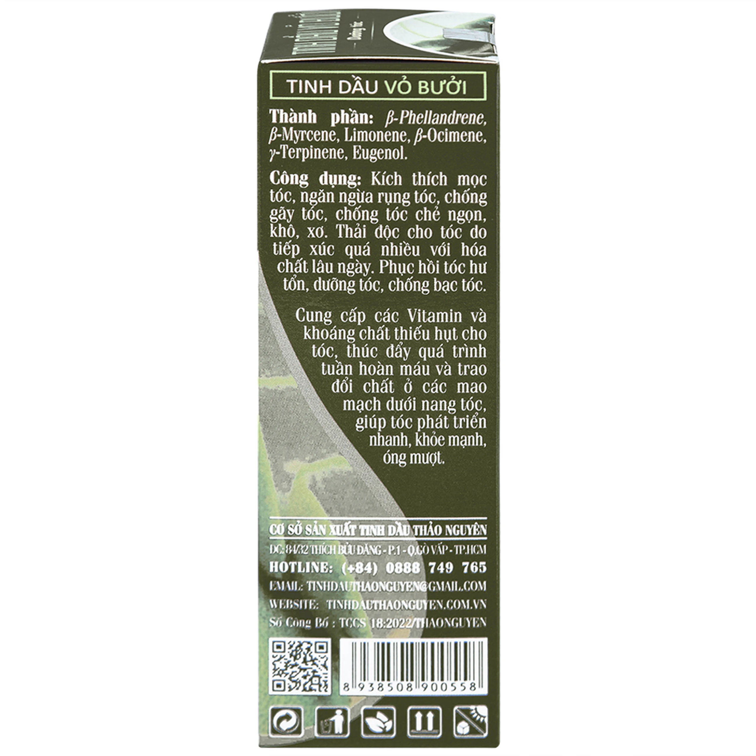 Tinh dầu vỏ bưởi dưỡng tóc Thảo Nguyên kích thích mọc tóc, ngừa rụng tóc (100ml)