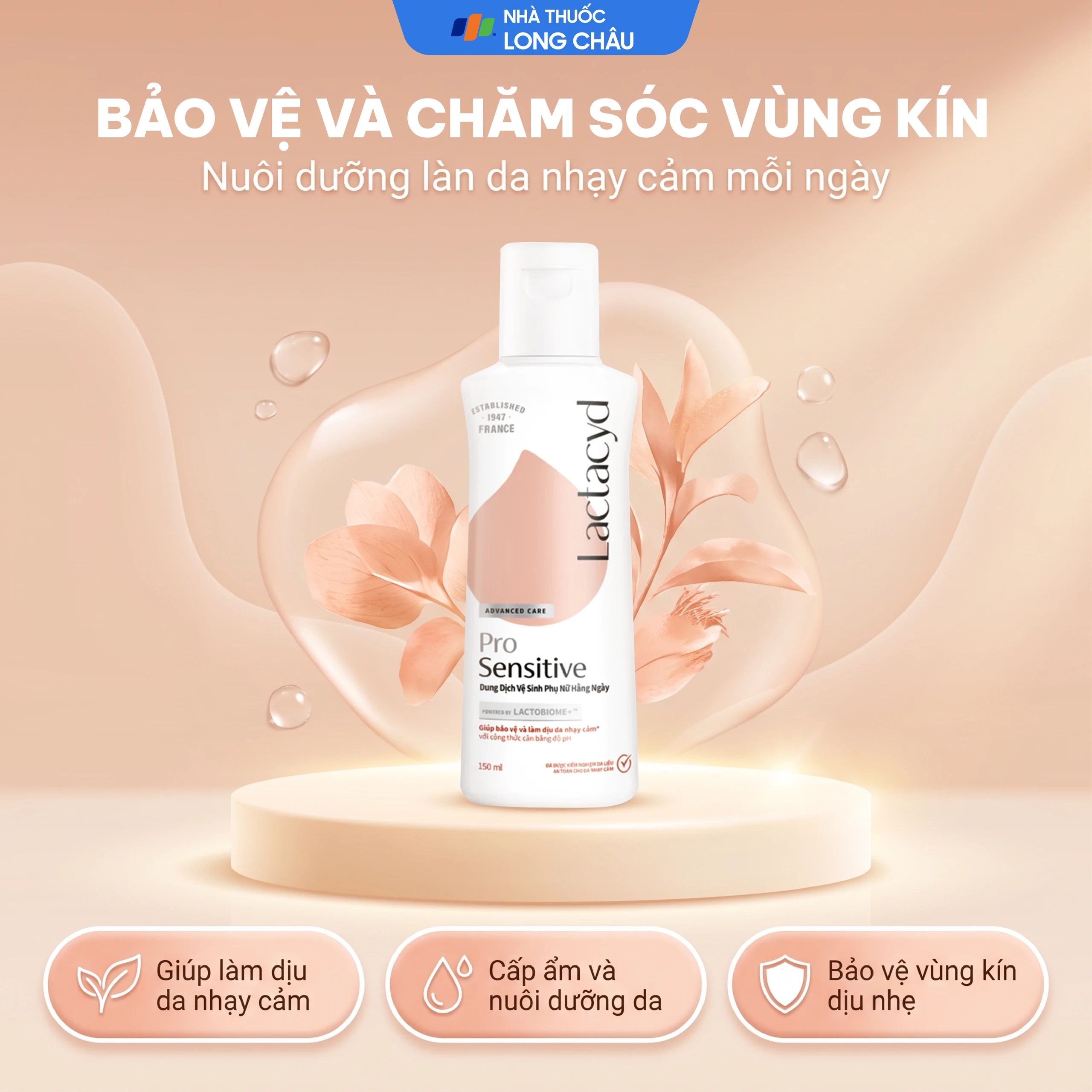 Dung dịch vệ sinh phụ nữ Lactacyd Pro Sensitive giảm ngứa, ngăn ngừa viêm nhiễm (150ml) 1