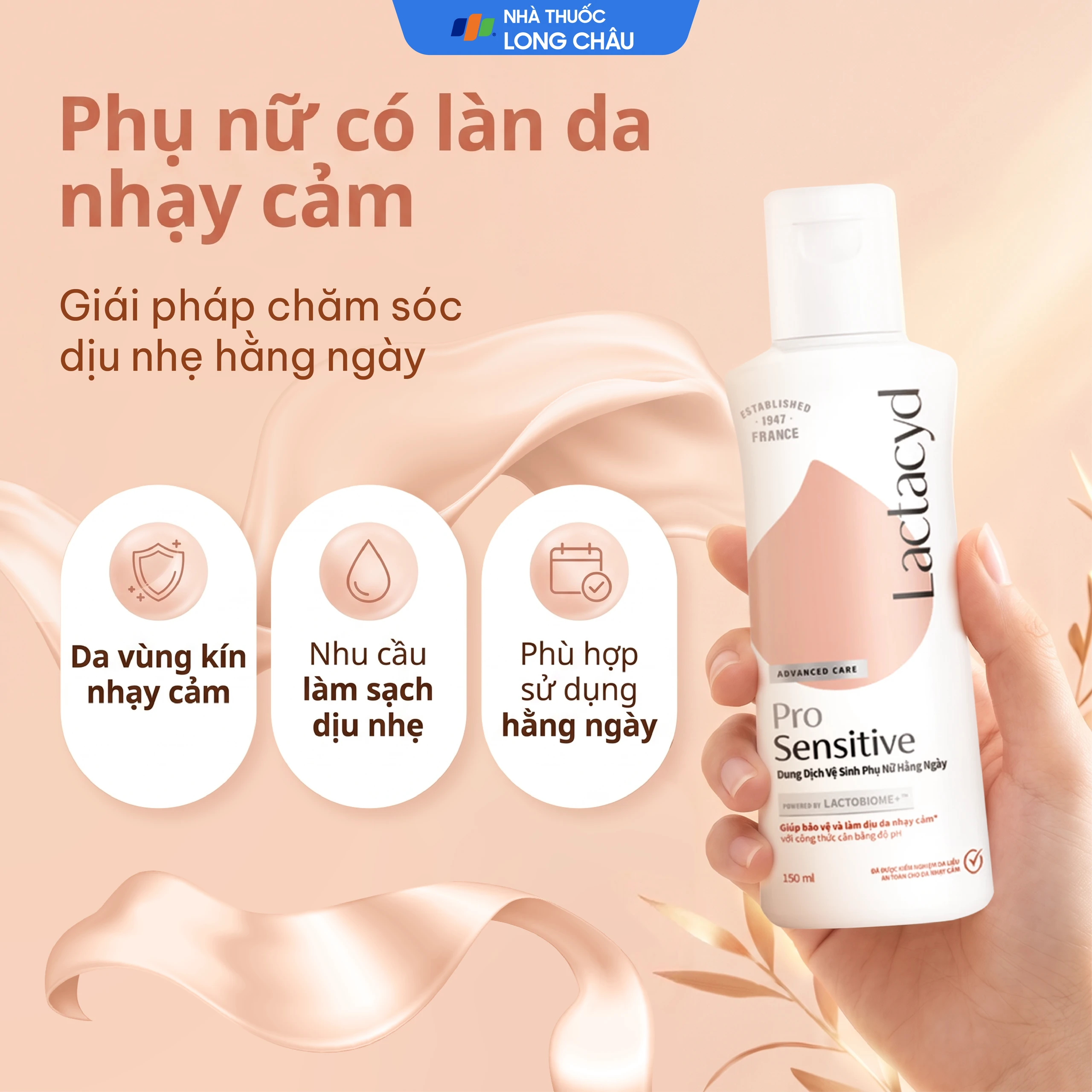 Dung dịch vệ sinh phụ nữ Lactacyd Pro Sensitive giảm ngứa, ngăn ngừa viêm nhiễm (150ml) 3