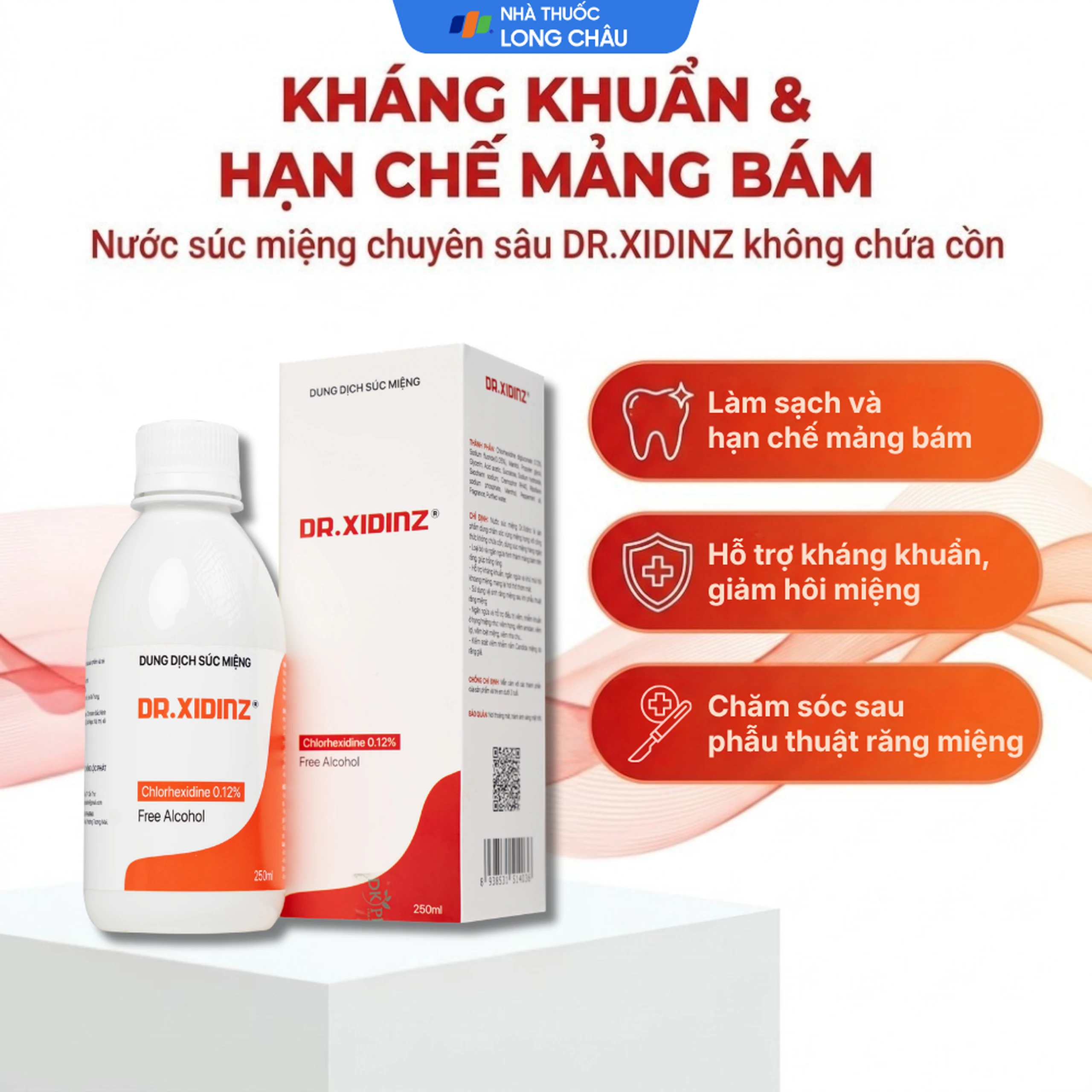 Nước súc miệng Dr.Xidinz chai 250ml hỗ trợ giảm viêm họng, viêm lợi 2
