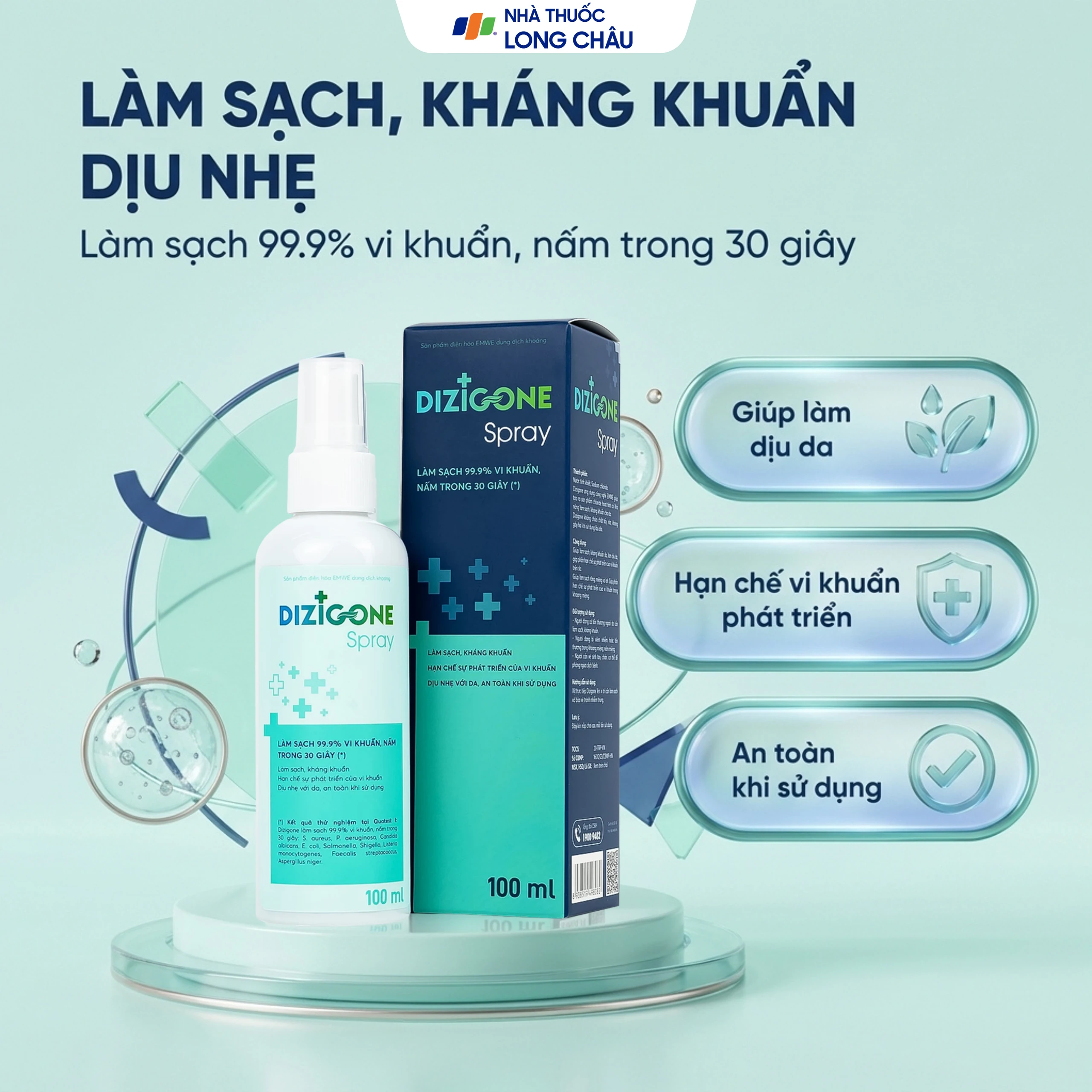 Xịt kháng khuẩn, phục hồi da Dizigone Spray Terrapharm 100ml 2