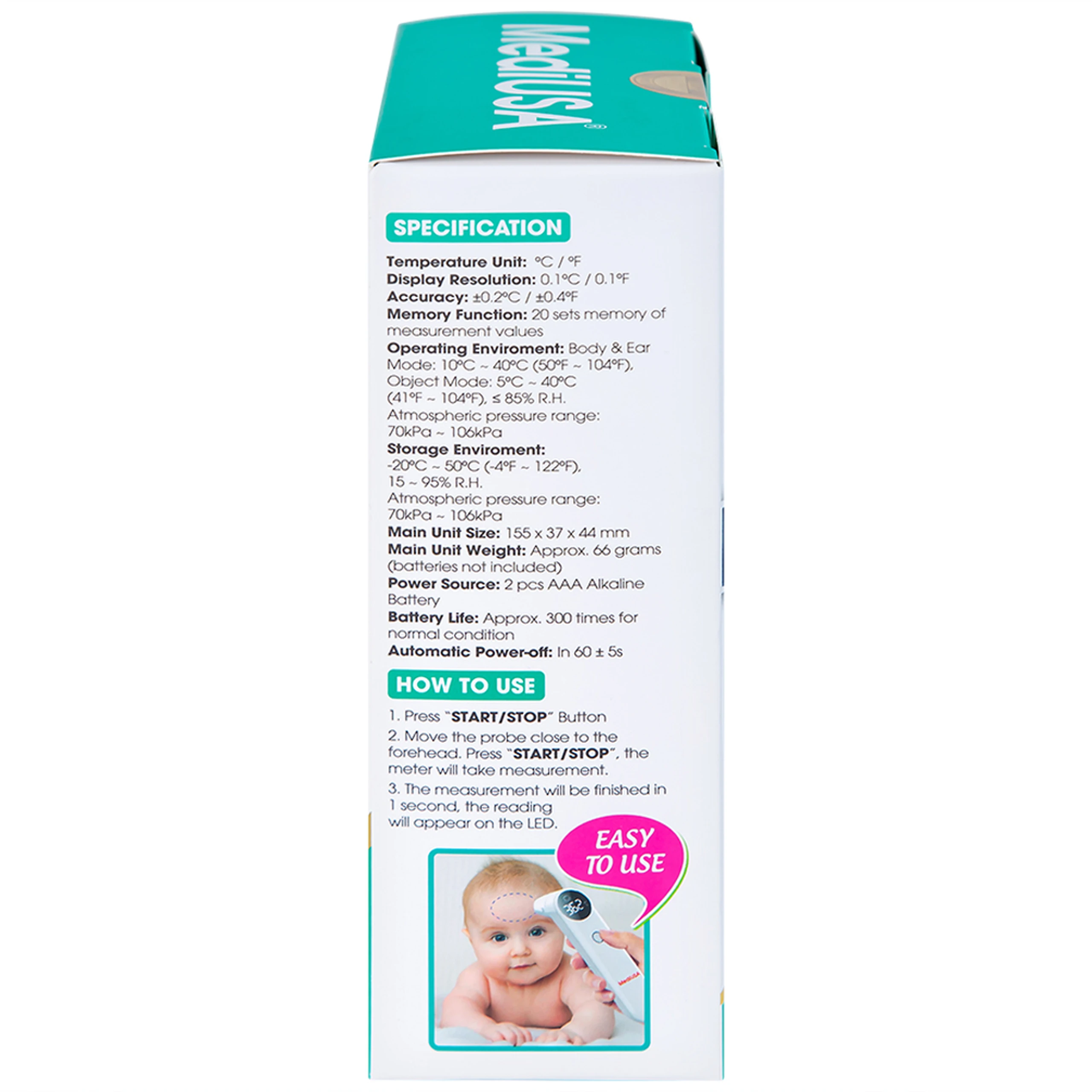 Nhiệt kế hồng ngoại đo trán Mediusa TP-336N New