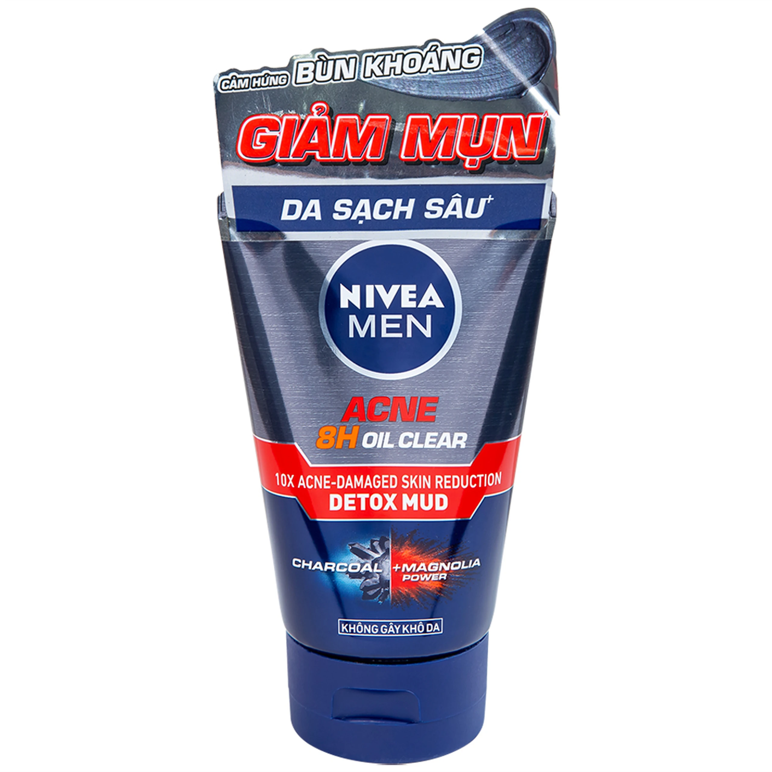Sữa rửa mặt Nivea Men 8h Oil Clear Detox Mud giảm mụn và hư tổn da (100g) 1