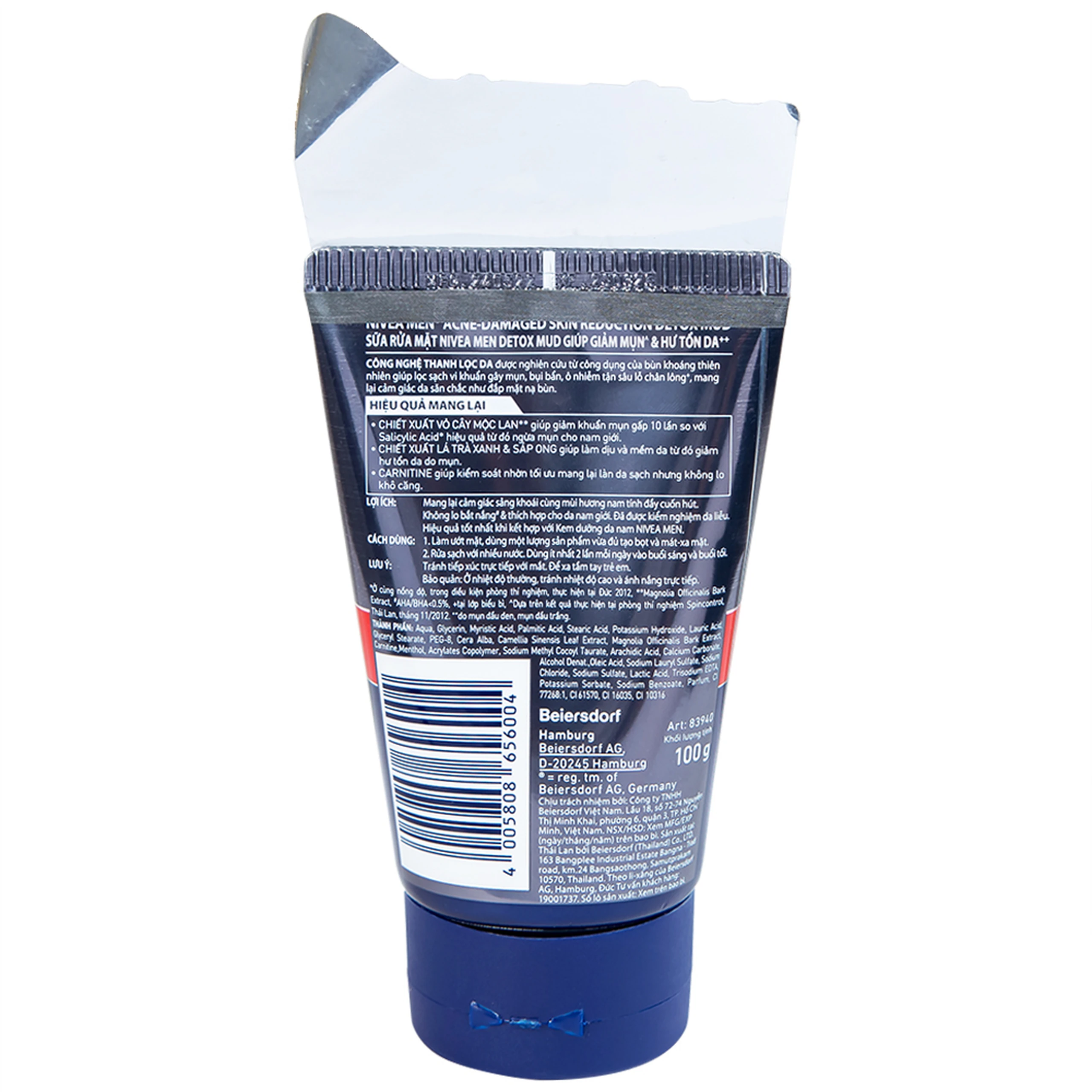 Sữa rửa mặt Nivea Men 8h Oil Clear Detox Mud giảm mụn và hư tổn da (100g) 3