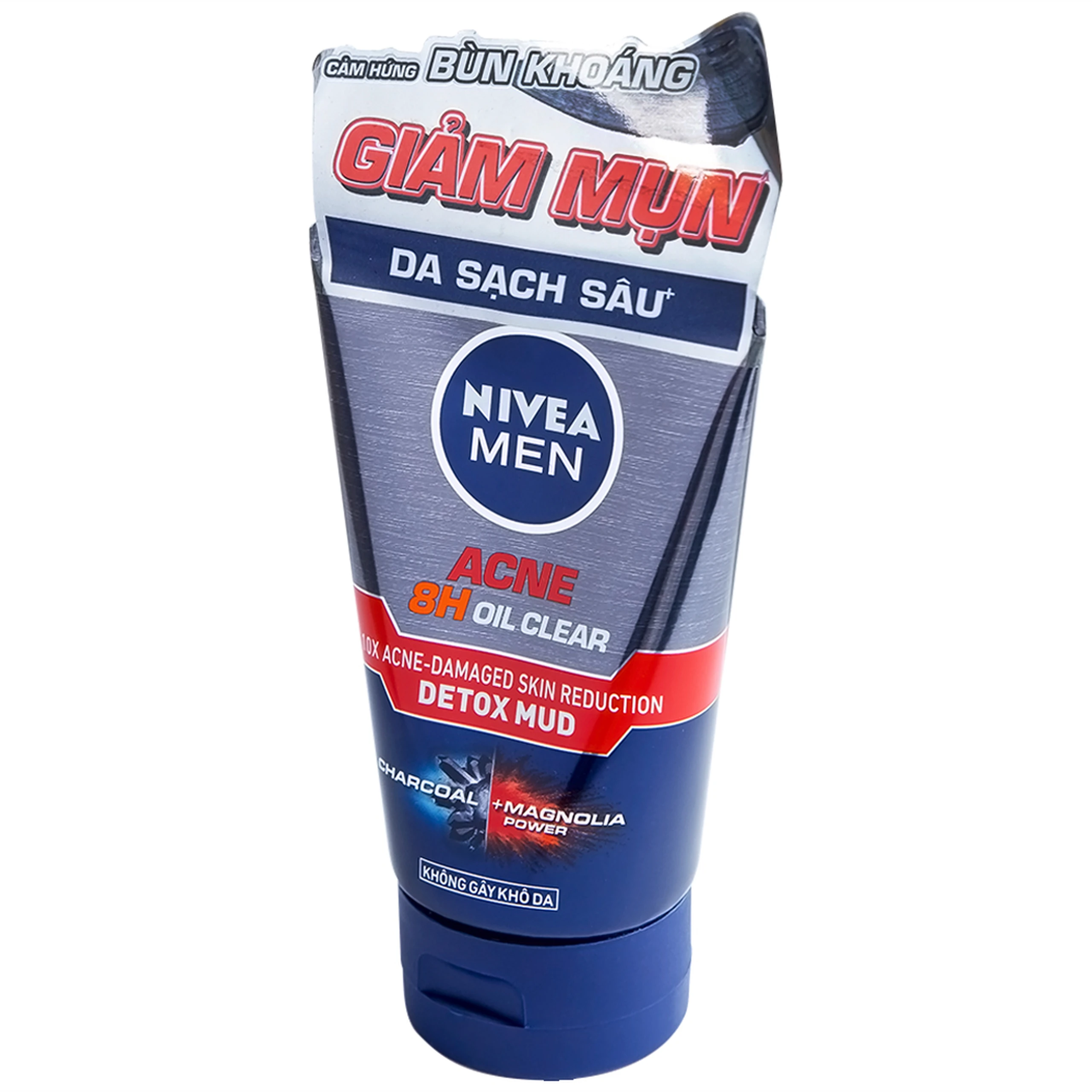 Sữa rửa mặt Nivea Men 8h Oil Clear Detox Mud giảm mụn và hư tổn da (100g) 2