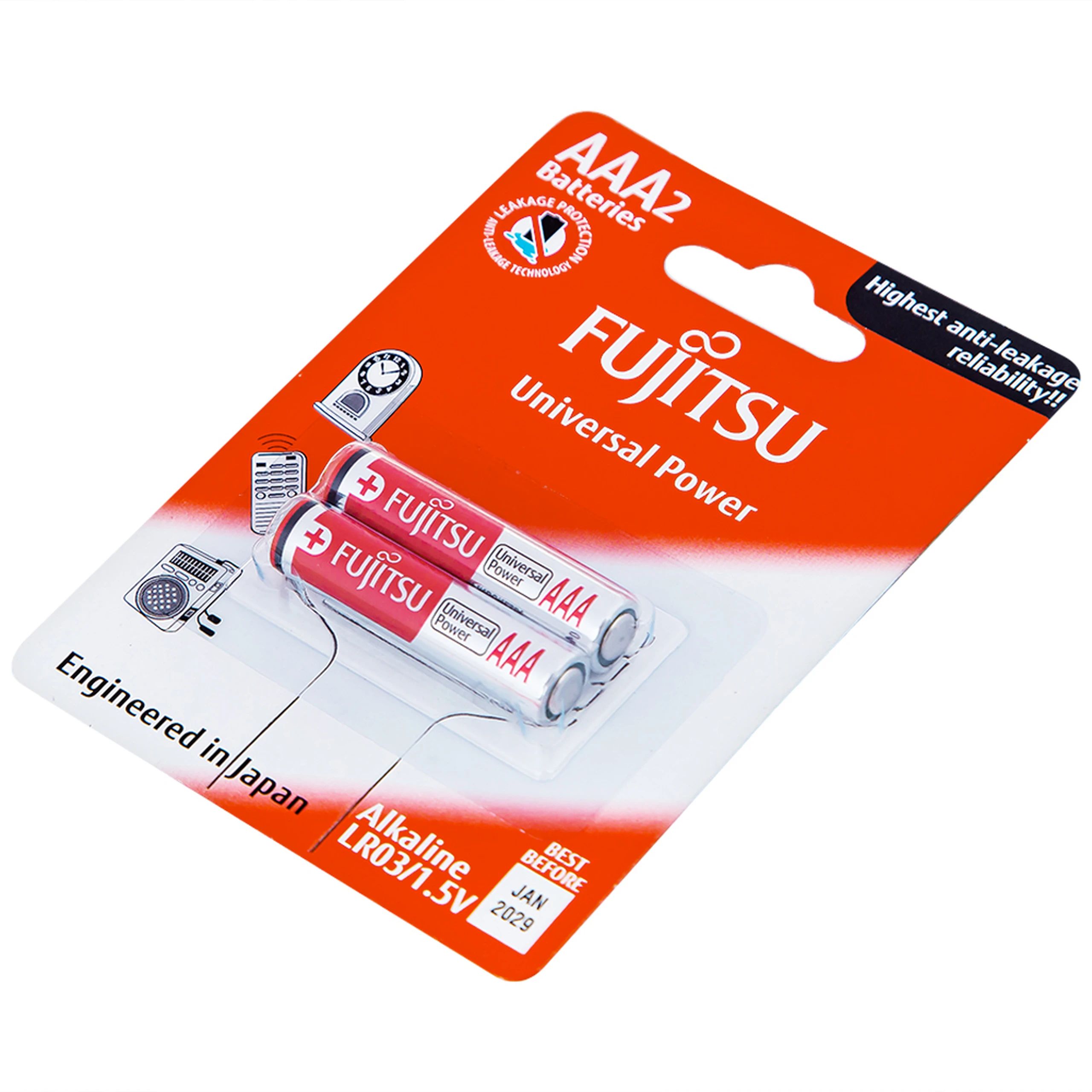 Pin Fujitsu Alkaline LR03 (2B) AAA FU-W-FI (vỉ 2 viên) dùng cho các thiết bị điện tử