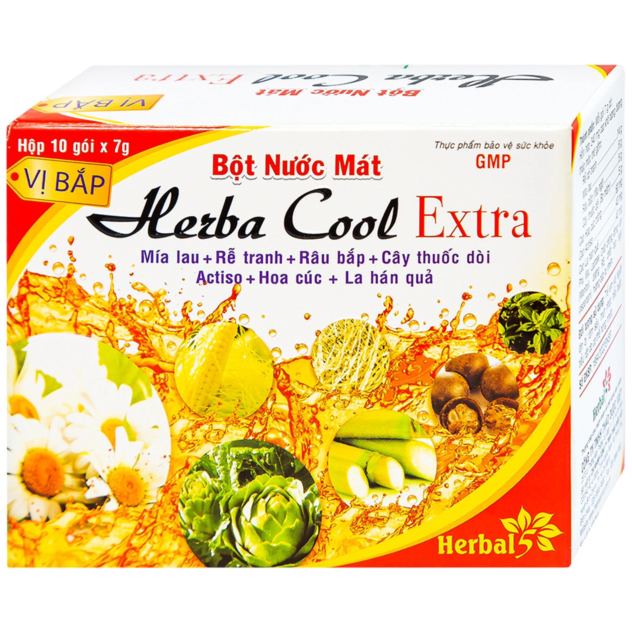 Bột nước mát Herbal Cool Extra - Vị Bắp (10 gói)