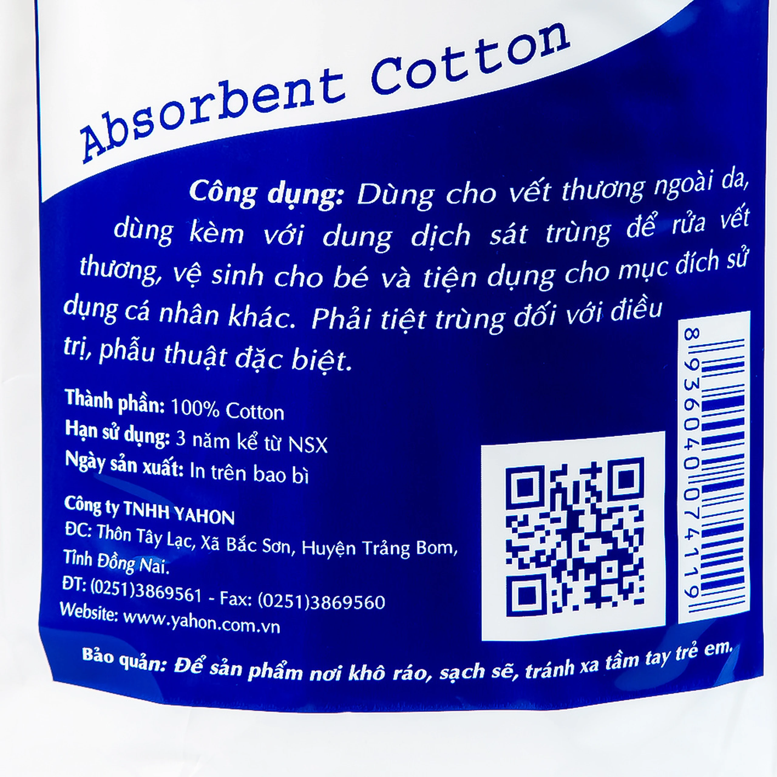 Bông gòn Quick Nurse 1kg dùng cho vết thương ngoài da, sát trùng, vệ sinh 