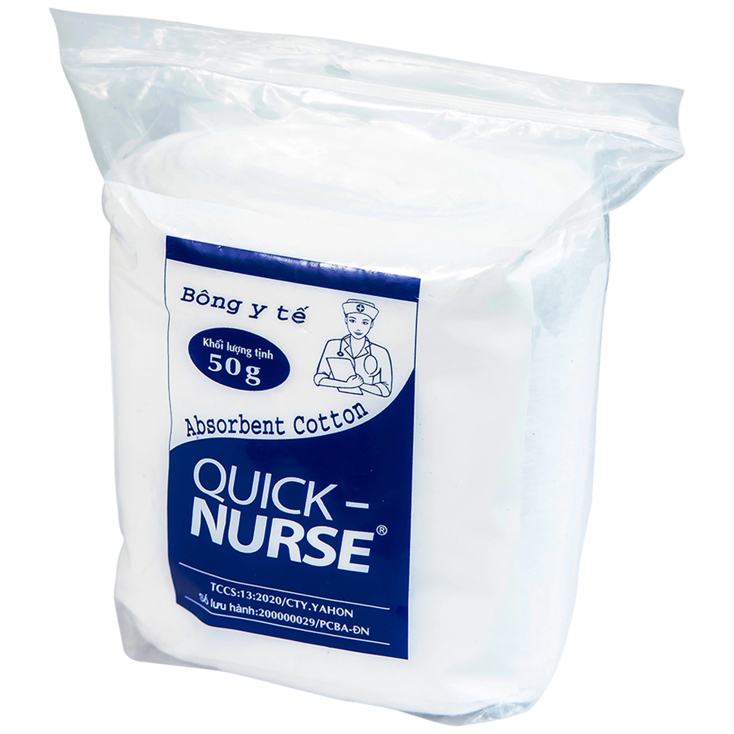 Bông gòn Quick Nurse 50g dùng cho vết thương ngoài da, sát trùng, vệ sinh 