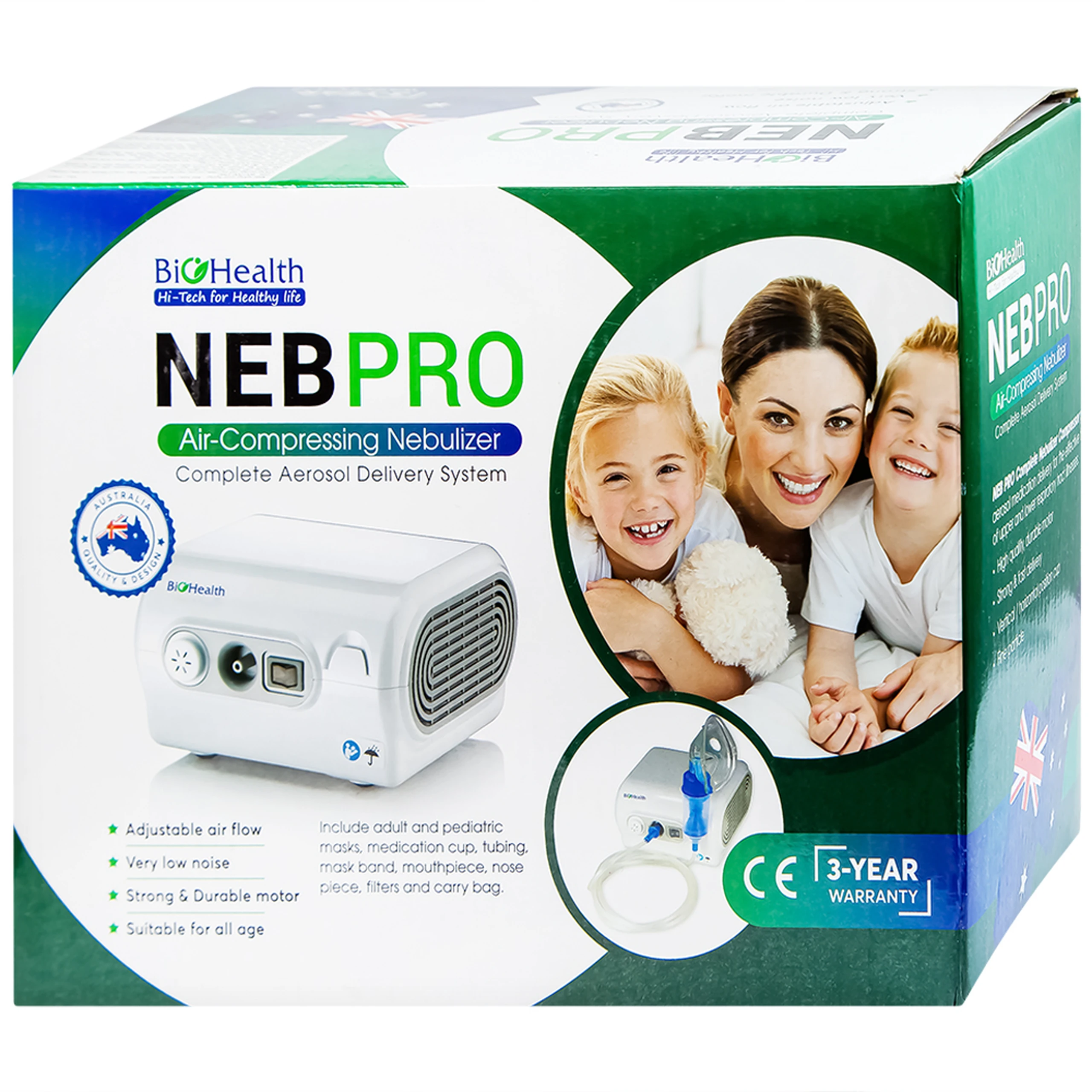Máy xông khí dung Biohealth Neb Pro hỗ trợ điều trị bệnh lý về đường hô hấp