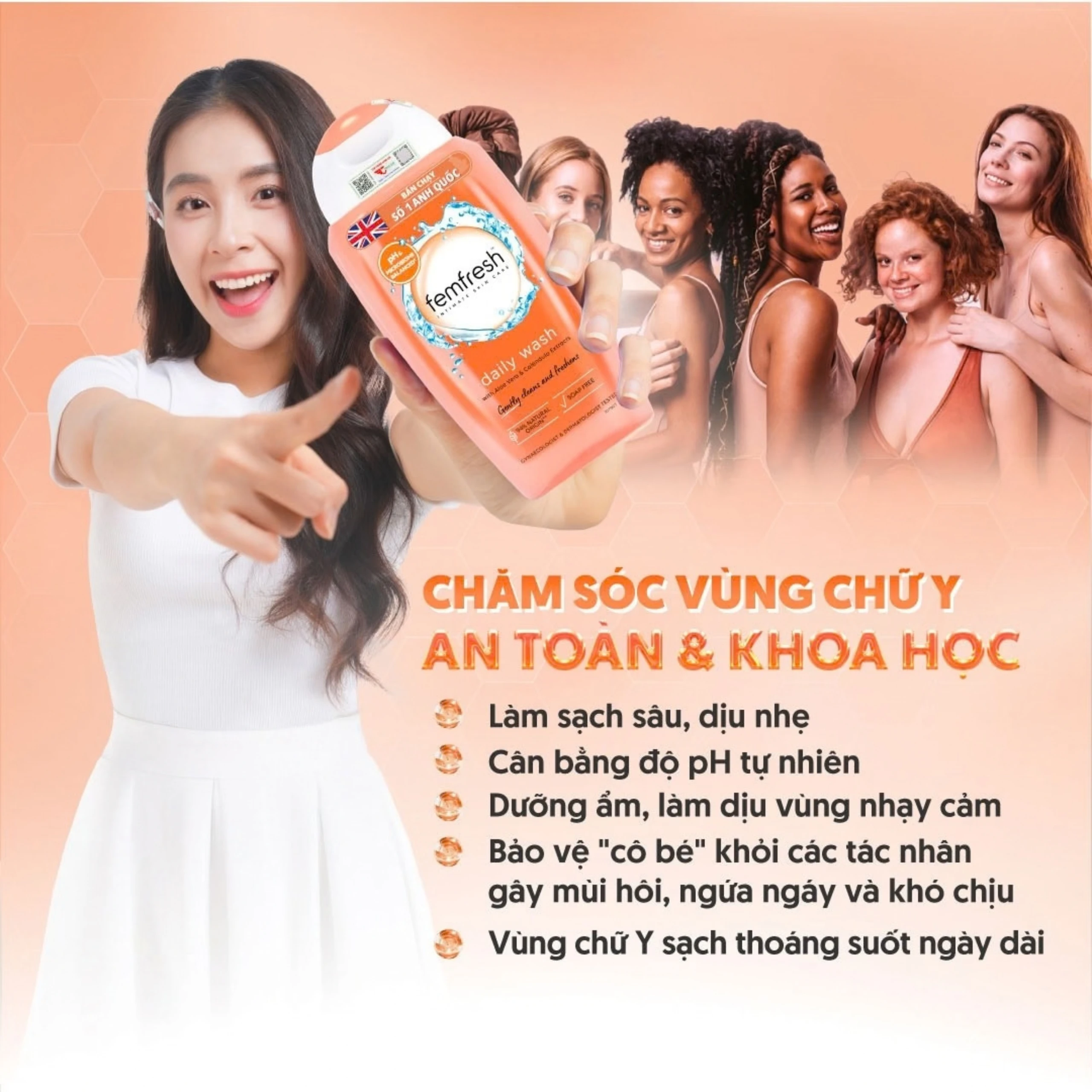 Dung dịch vệ sinh phụ nữ Femfresh Intima Skin Care Daily Wash giúp làm sạch khử khuẩn hàng ngày (250ml) 2