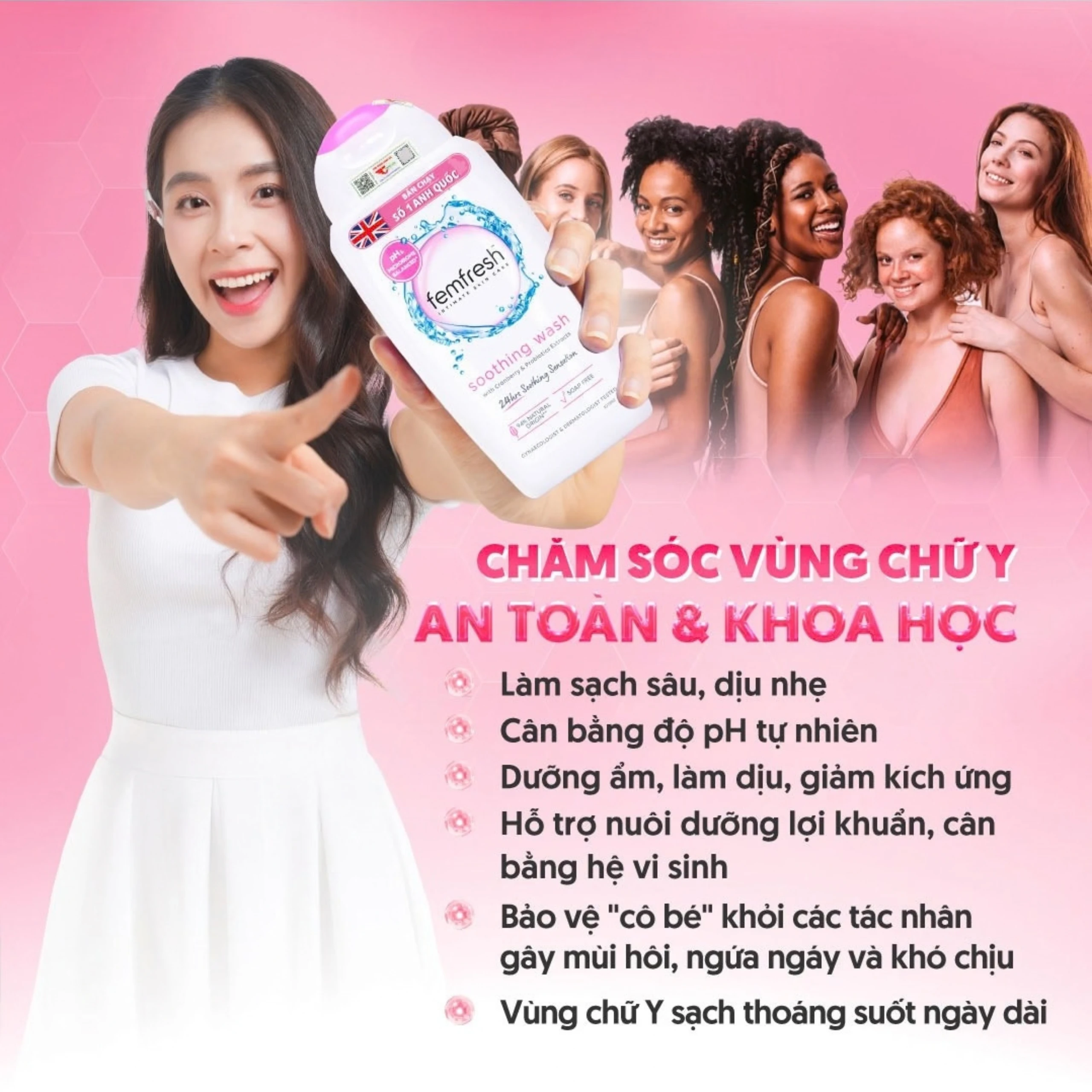 Dung dịch vệ sinh phụ nữ Femfresh Intima Skin Care Soothing Wash hỗ trợ điều trị viêm nhiễm phụ khoa (250ml) 2