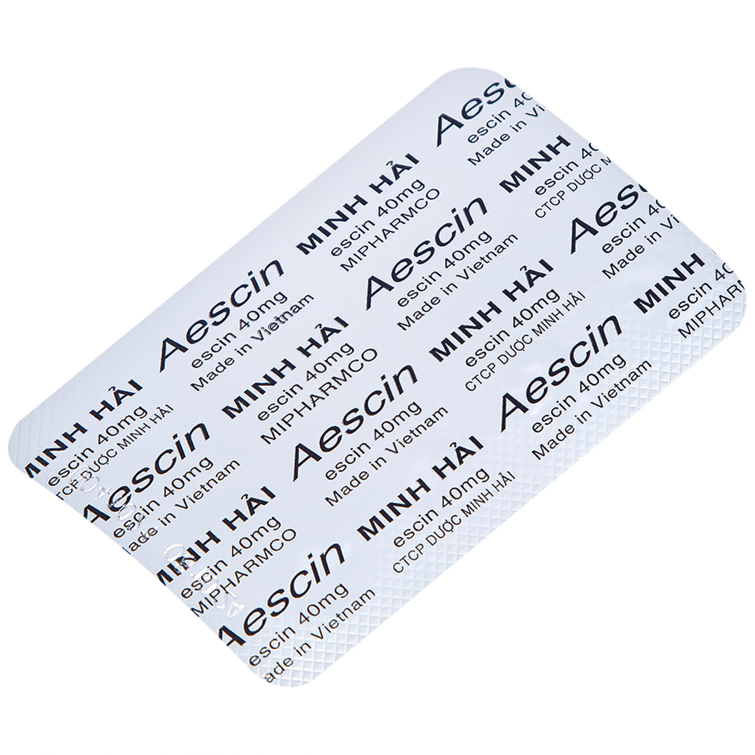 Viên nén Aescin 40mg Minh Hải điều trị thiểu năng tĩnh mạch, tụ máu (3 vỉ x 10 viên)