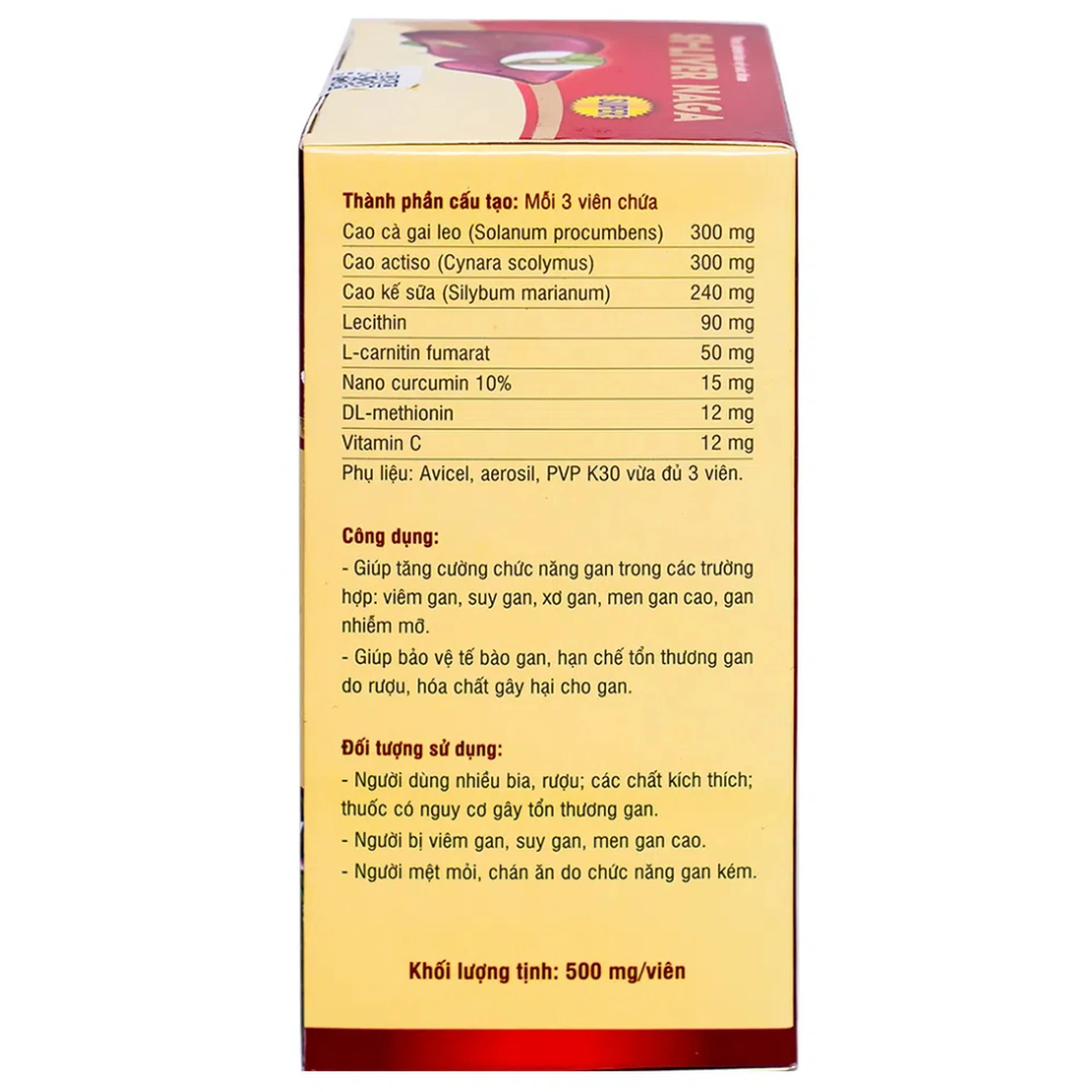 Viên uống giúp tăng cường chức năng gan, bảo vệ tế bào gan Si-Liver Naga Vesta (60 viên)