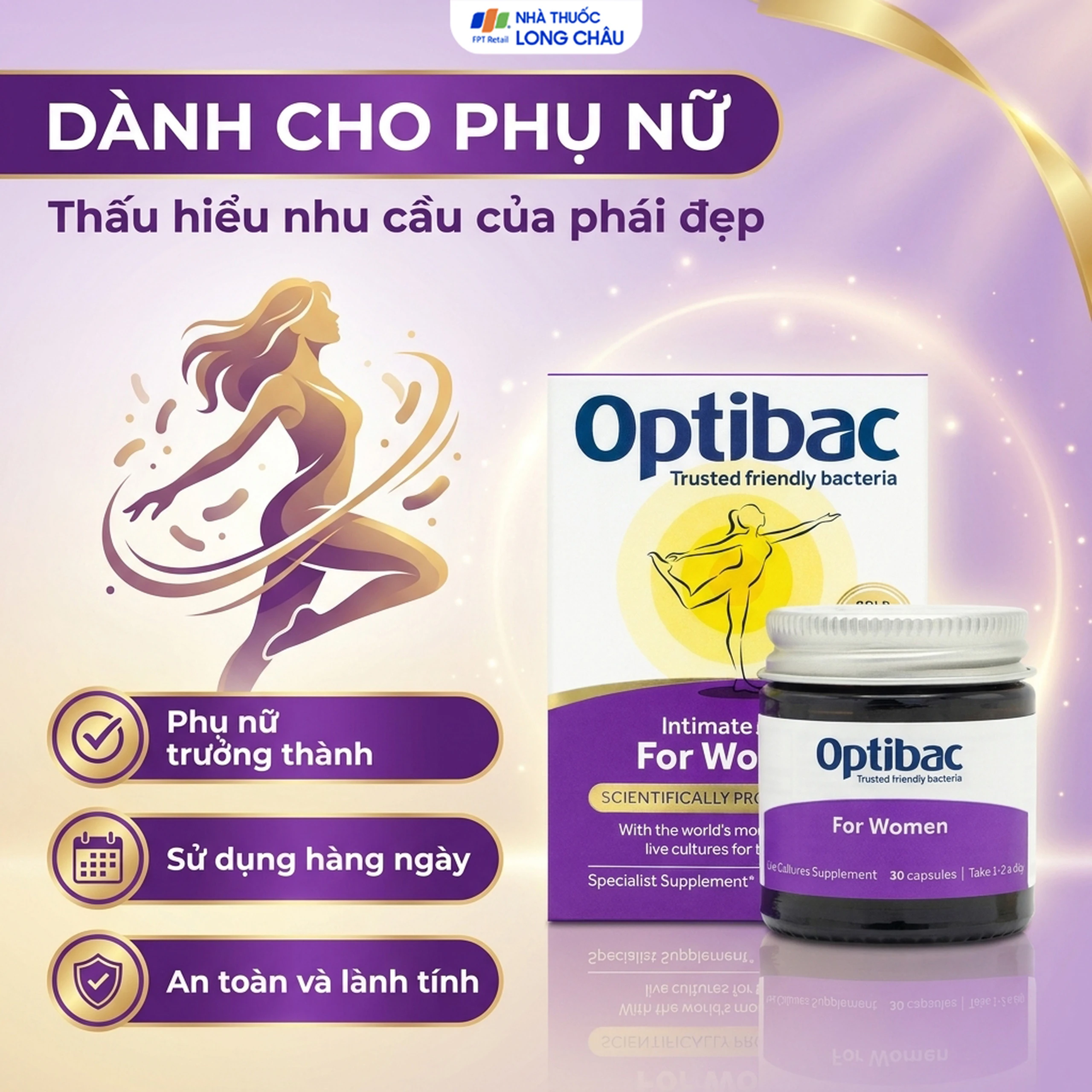 Viên hỗ trợ bổ sung lợi khuẩn cho cơ thể Optibac For Women (30 viên) 4