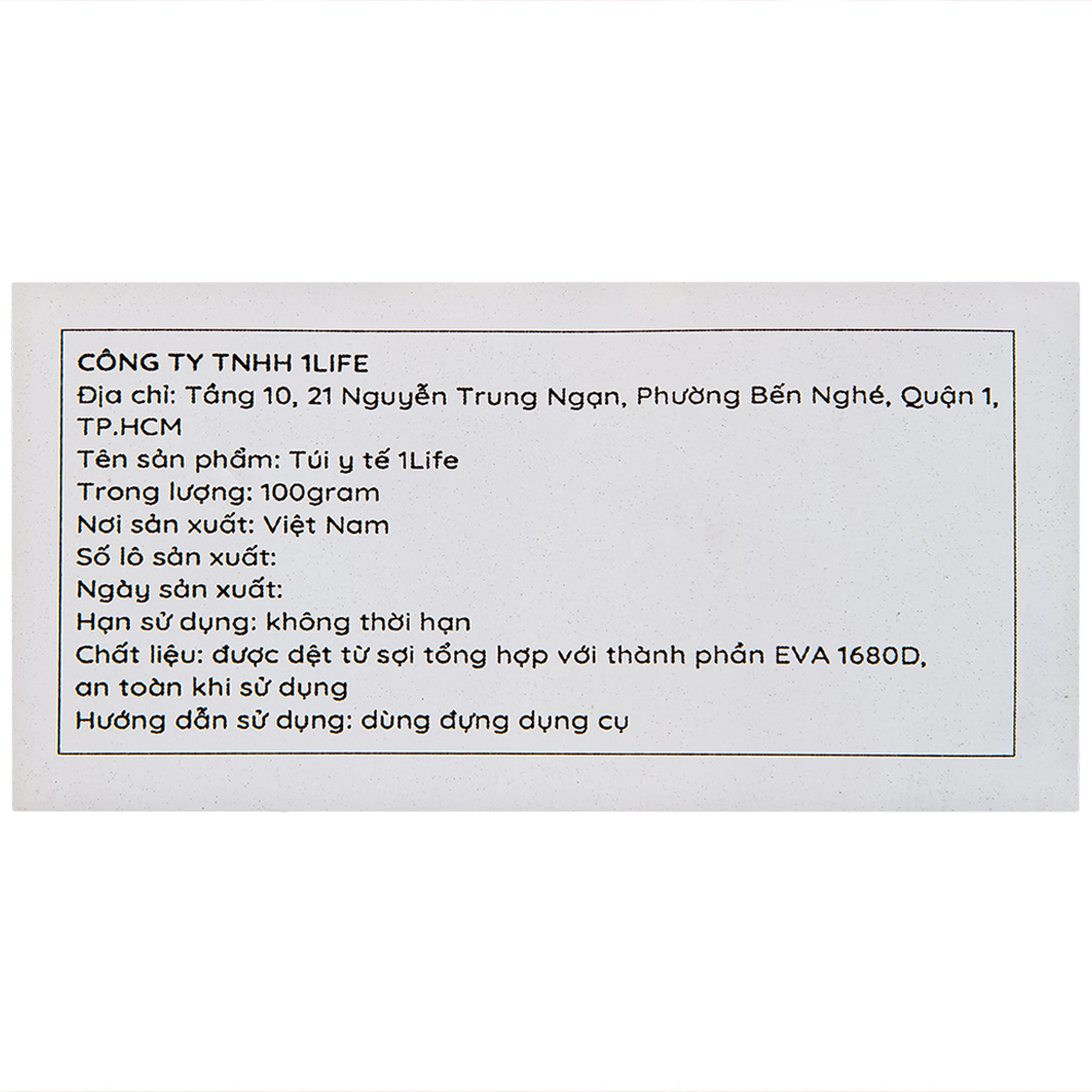 Túi y tế 1Life 100g đựng dụng cụ y tế, sơ cứu