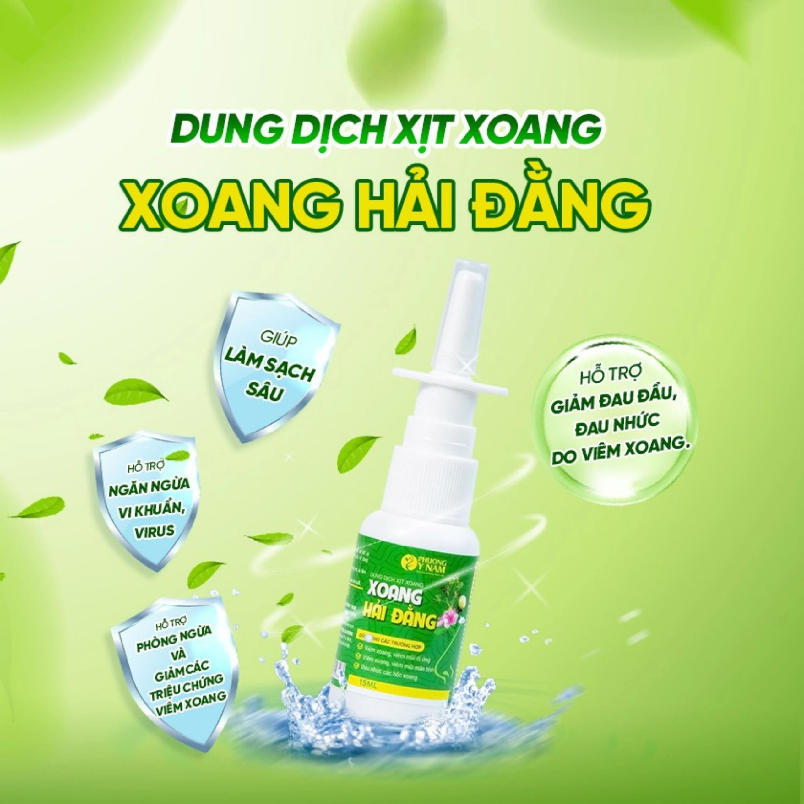 Xịt mũi xoang Hải Đằng 15ml giúp ngăn ngừa và giảm viêm xoang, viêm mũi dị ứng