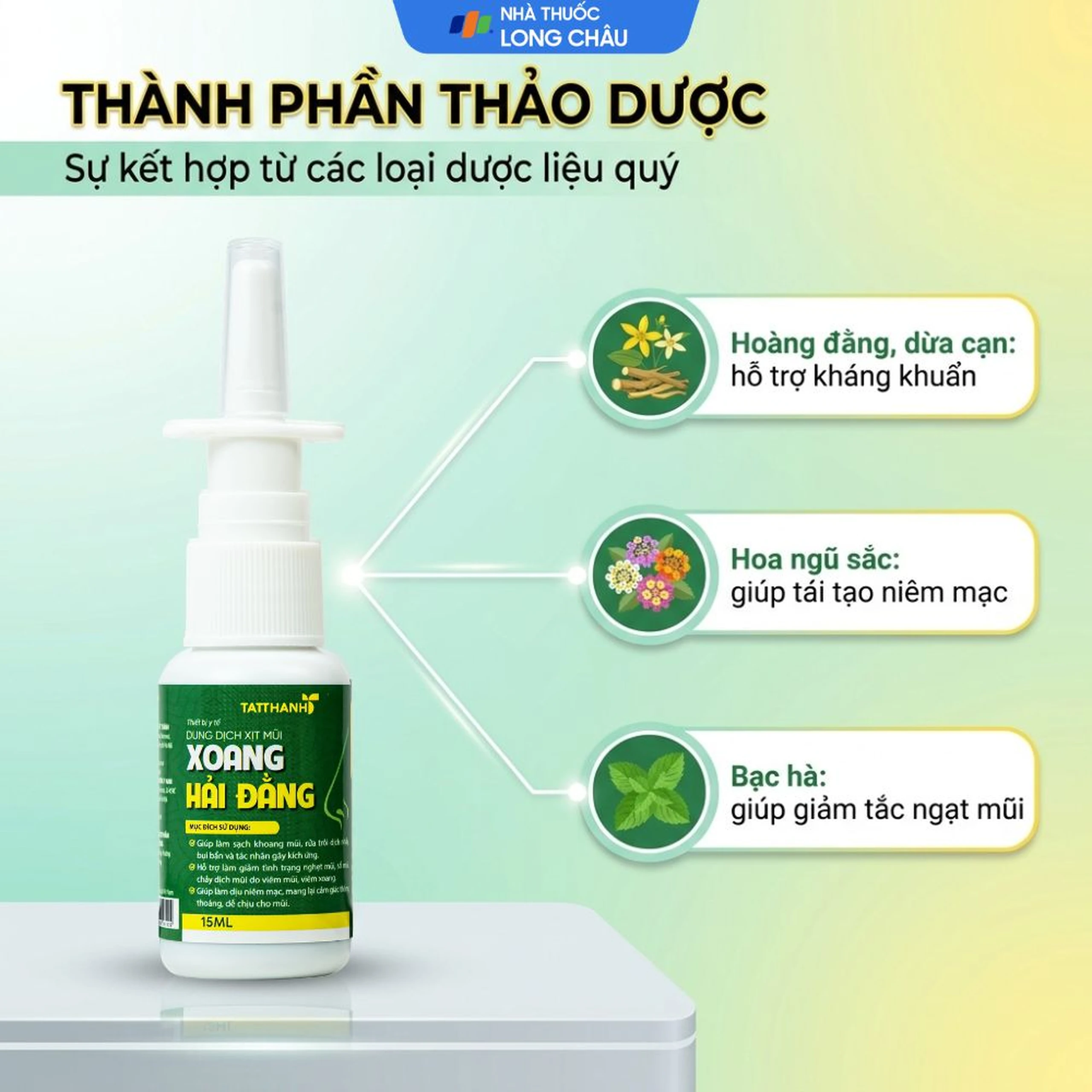 Xịt mũi xoang Hải Đằng giúp ngăn ngừa và giảm viêm xoang, viêm mũi dị ứng (15ml ) 3