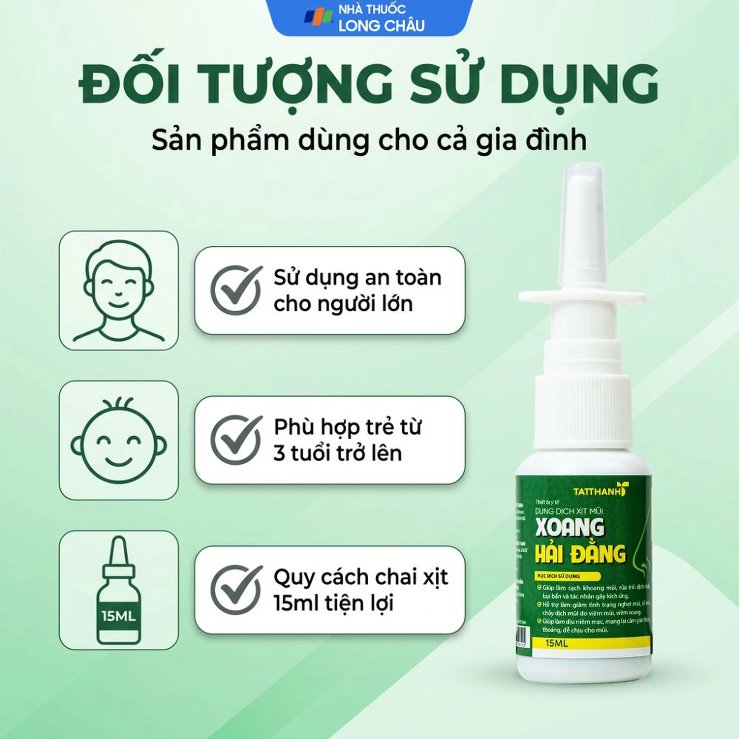 Xịt mũi xoang Hải Đằng giúp ngăn ngừa và giảm viêm xoang, viêm mũi dị ứng (15ml ) 4