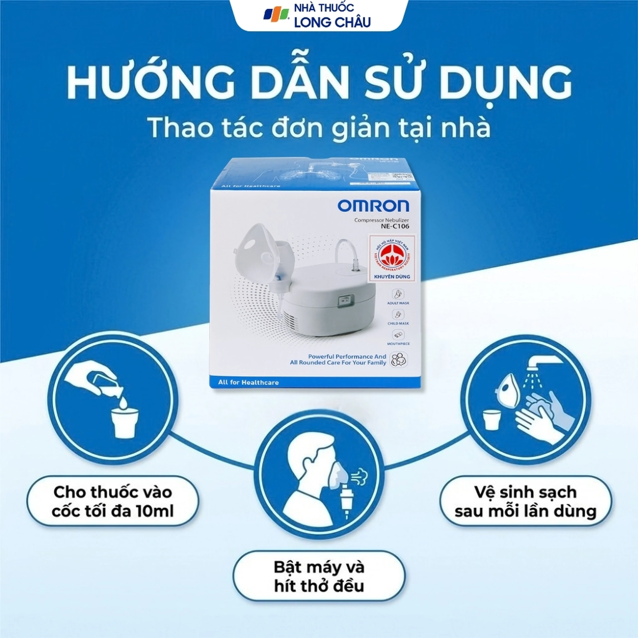 Máy xông khí dung Omron NE C106 hỗ trợ điều trị bệnh lý về đường hô hấp 5