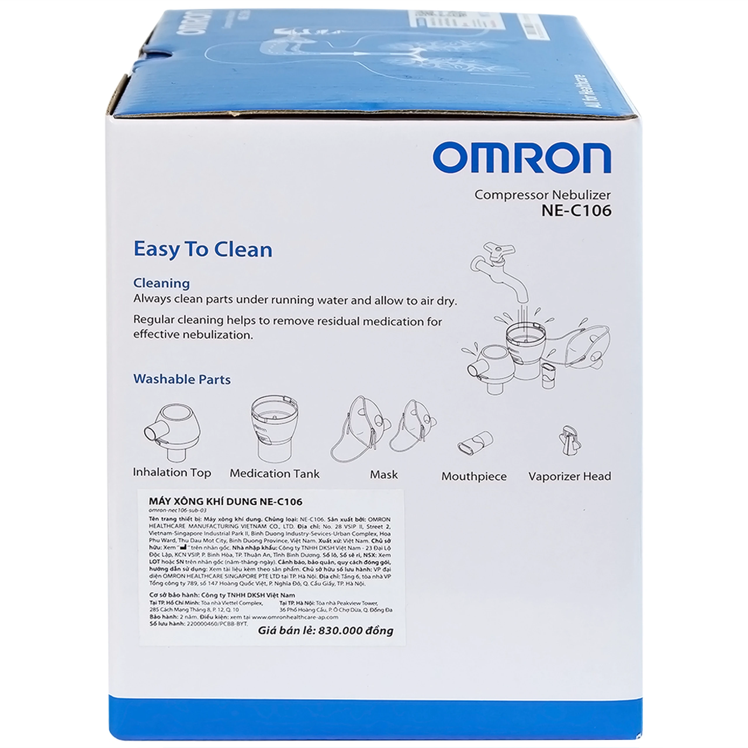 Máy xông khí dung Omron NE C106 hỗ trợ điều trị bệnh lý về đường hô hấp