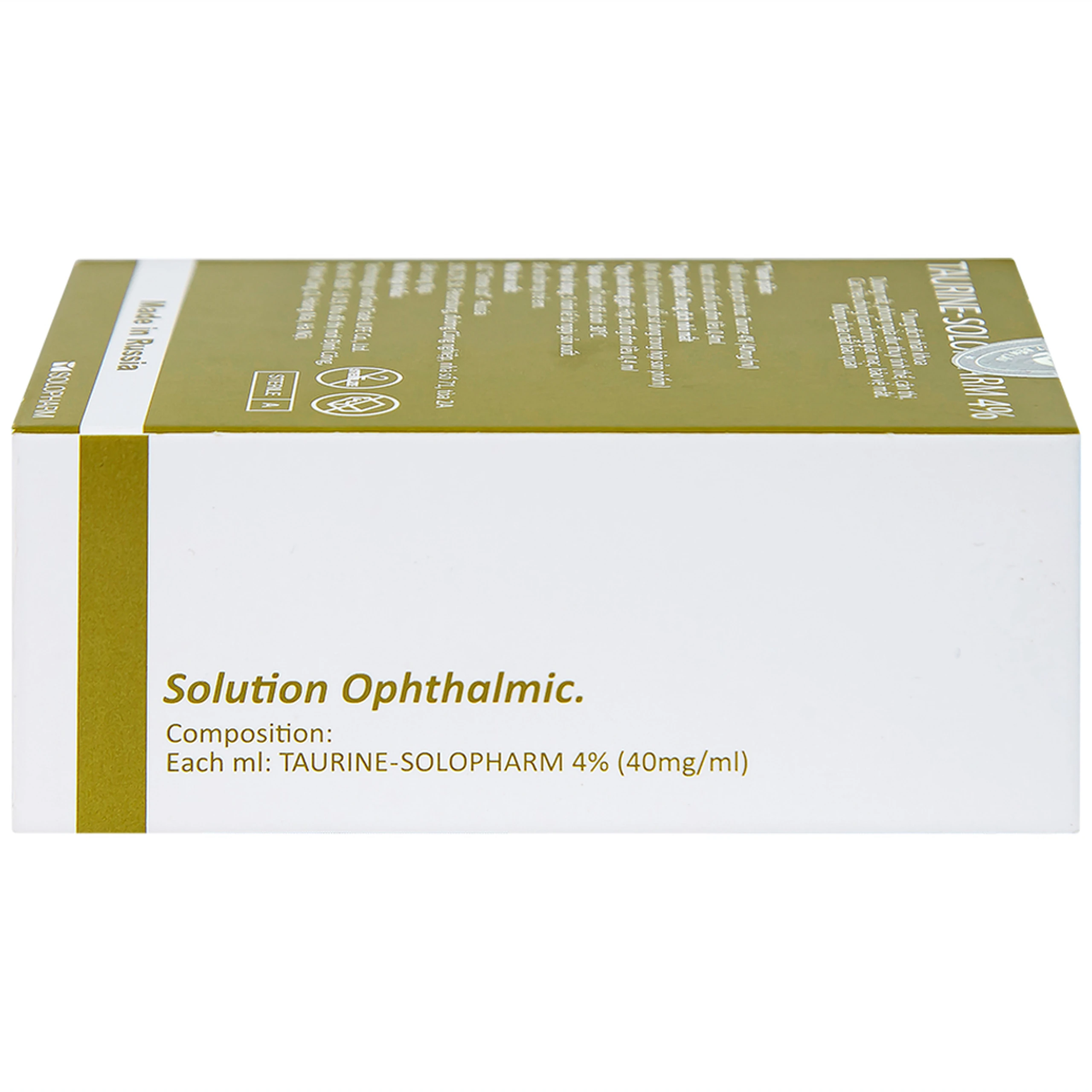 Nhỏ mắt Taurine Solopharm 4% (20 tuýp x 0.4ml) hỗ trợ điều trị loạn dưỡng giác mạc, viêm giác mạc