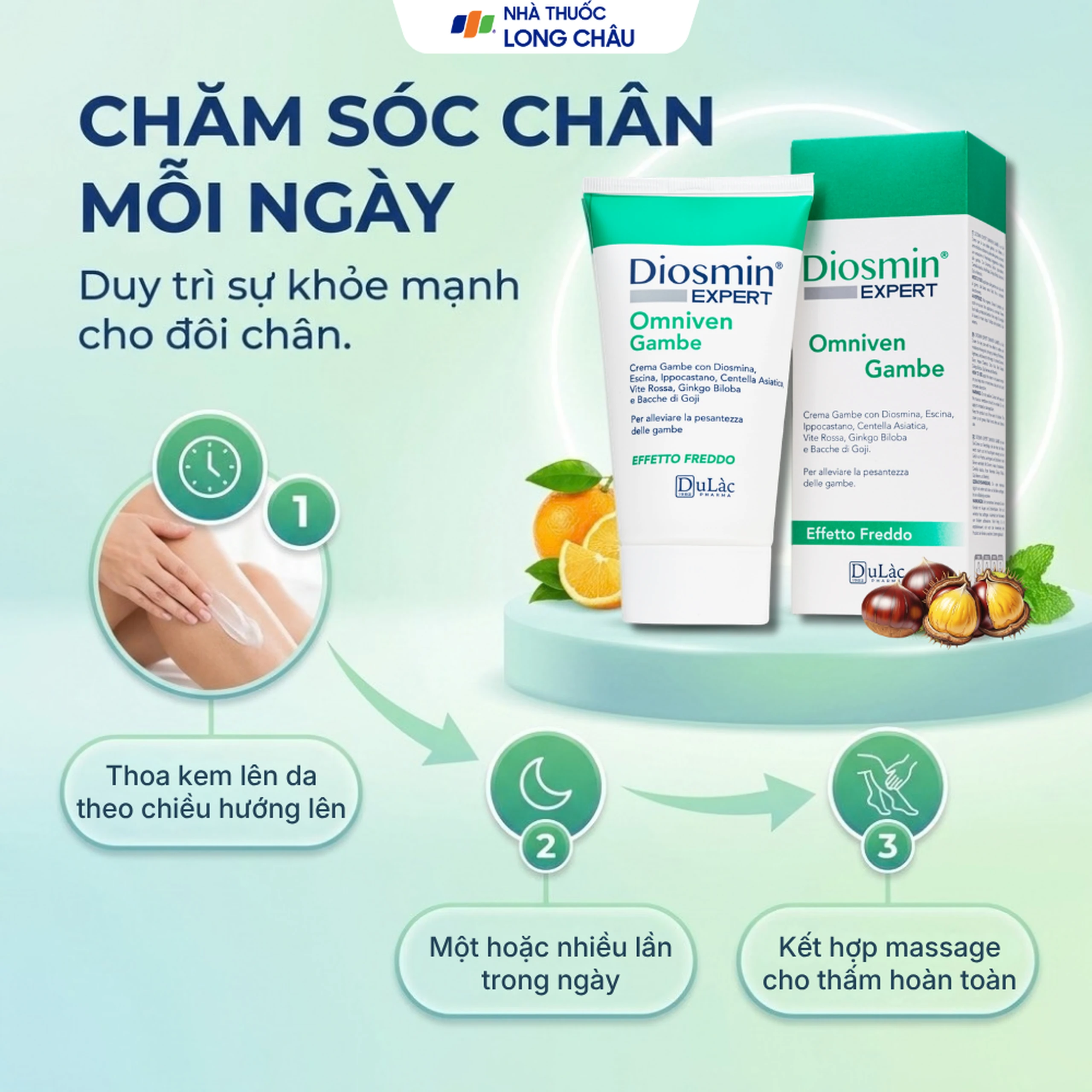 Gel bôi suy giãn tĩnh mạch chân Diosmin Expert Omniven Gambe (150ml) 5
