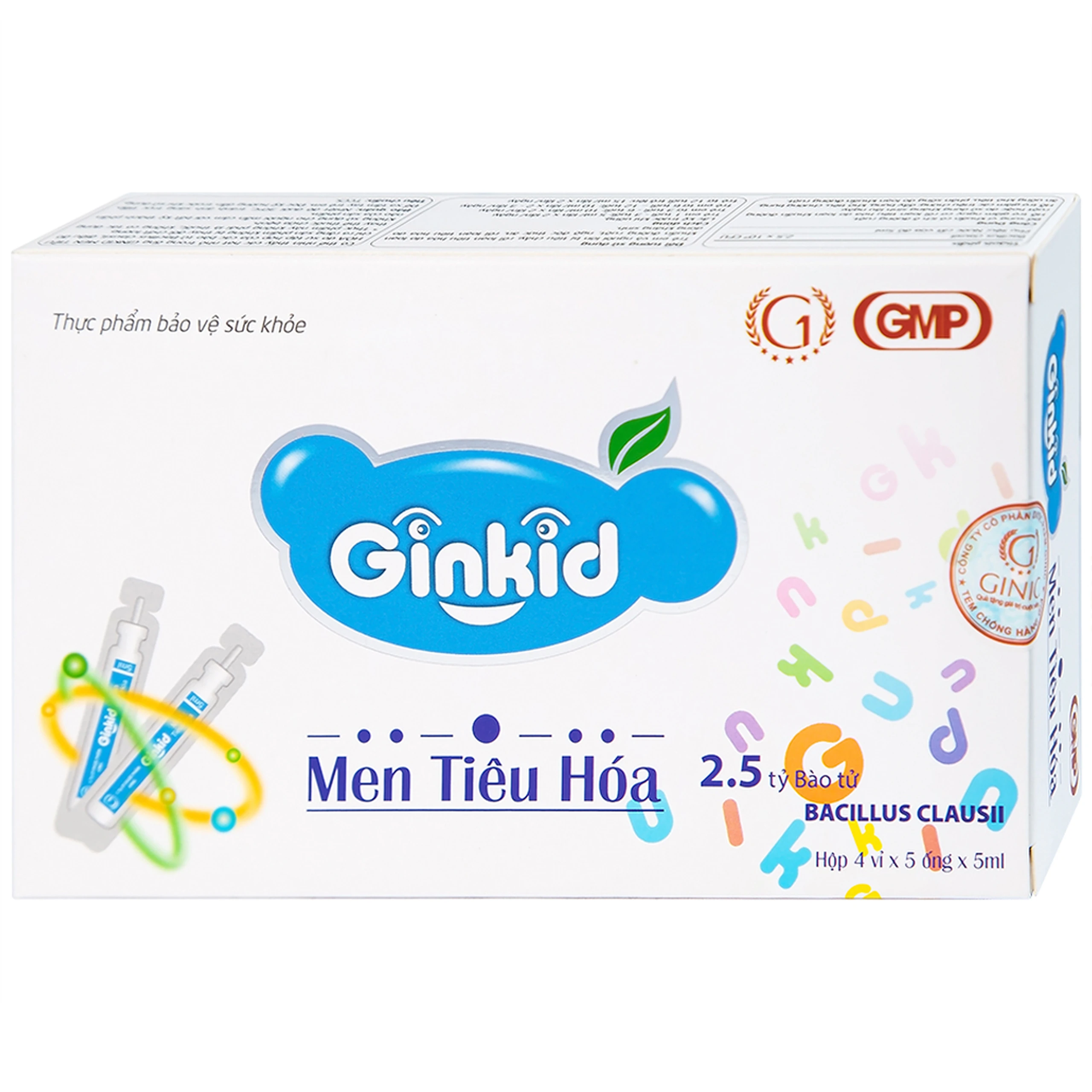 Men Tiêu Hoá Ginkid bổ sung lợi khuẩn, giảm đầy bụng, khó tiêu, chướng bụng (4 vỉ x 5 ống x 5ml)