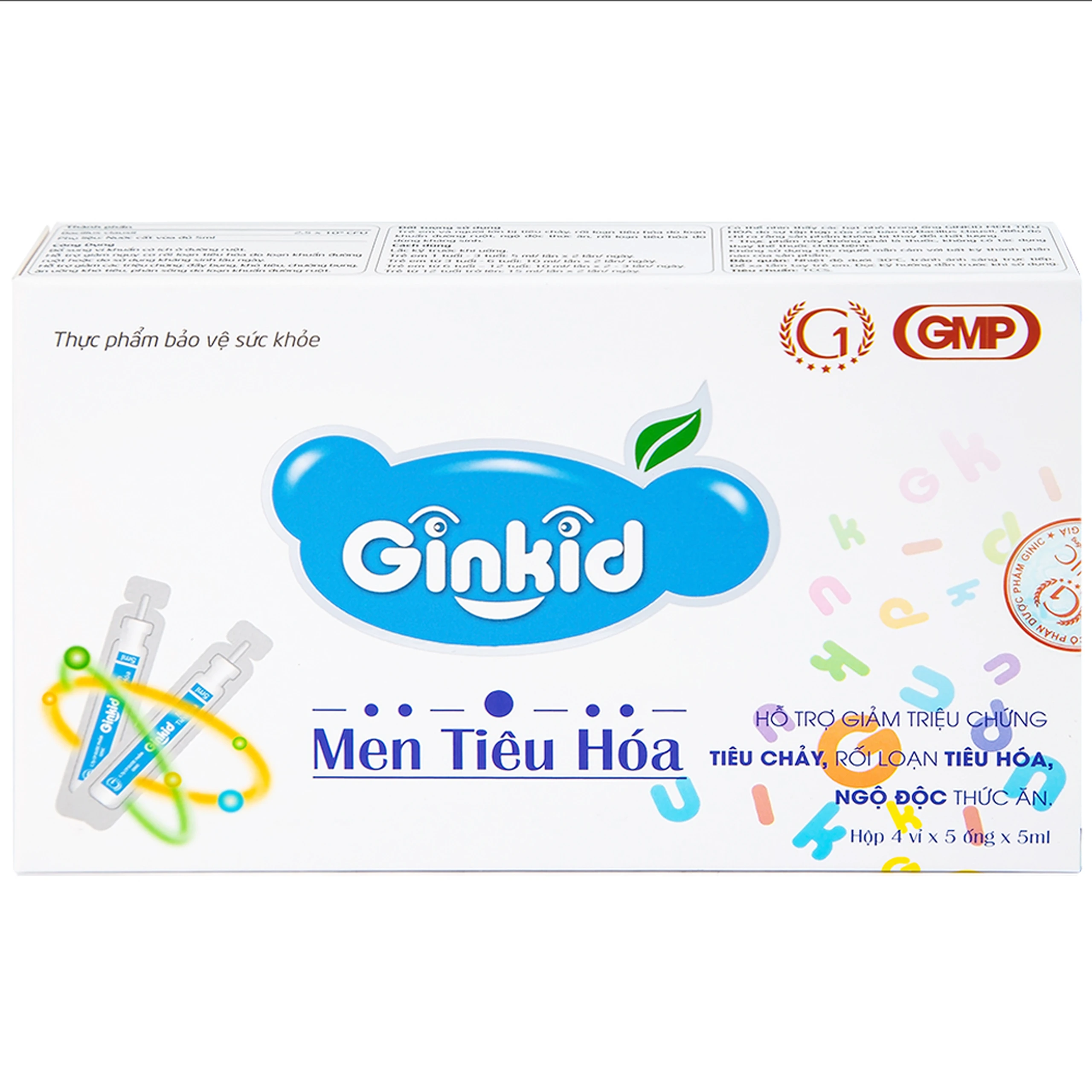 Men Tiêu Hoá Ginkid bổ sung lợi khuẩn, giảm đầy bụng, khó tiêu, chướng bụng (4 vỉ x 5 ống x 5ml)