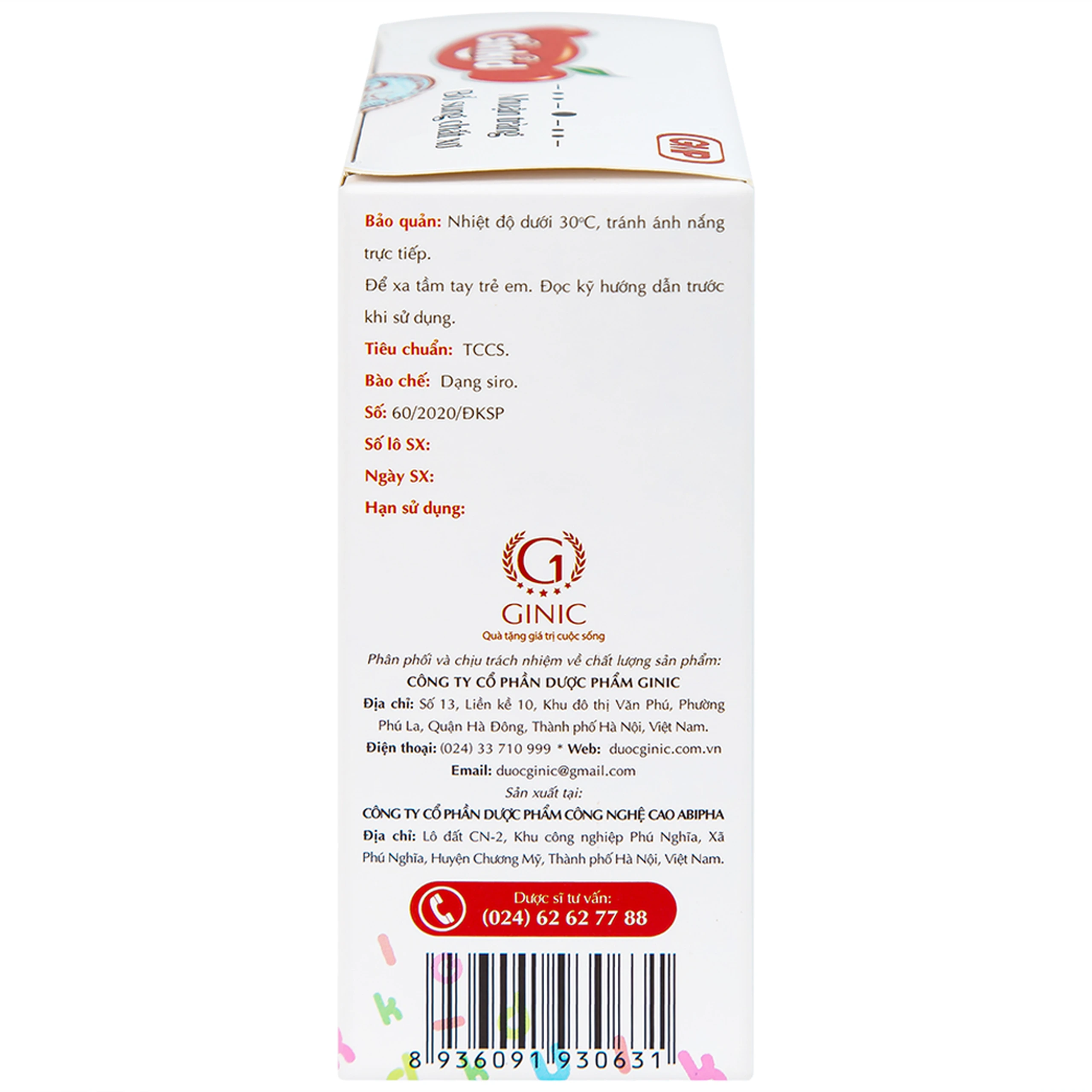 Siro Ginkid nhuận tràng bổ sung chất xơ giúp tiêu hóa tốt, giảm táo bón (3 vỉ x 5 ống x 10ml)