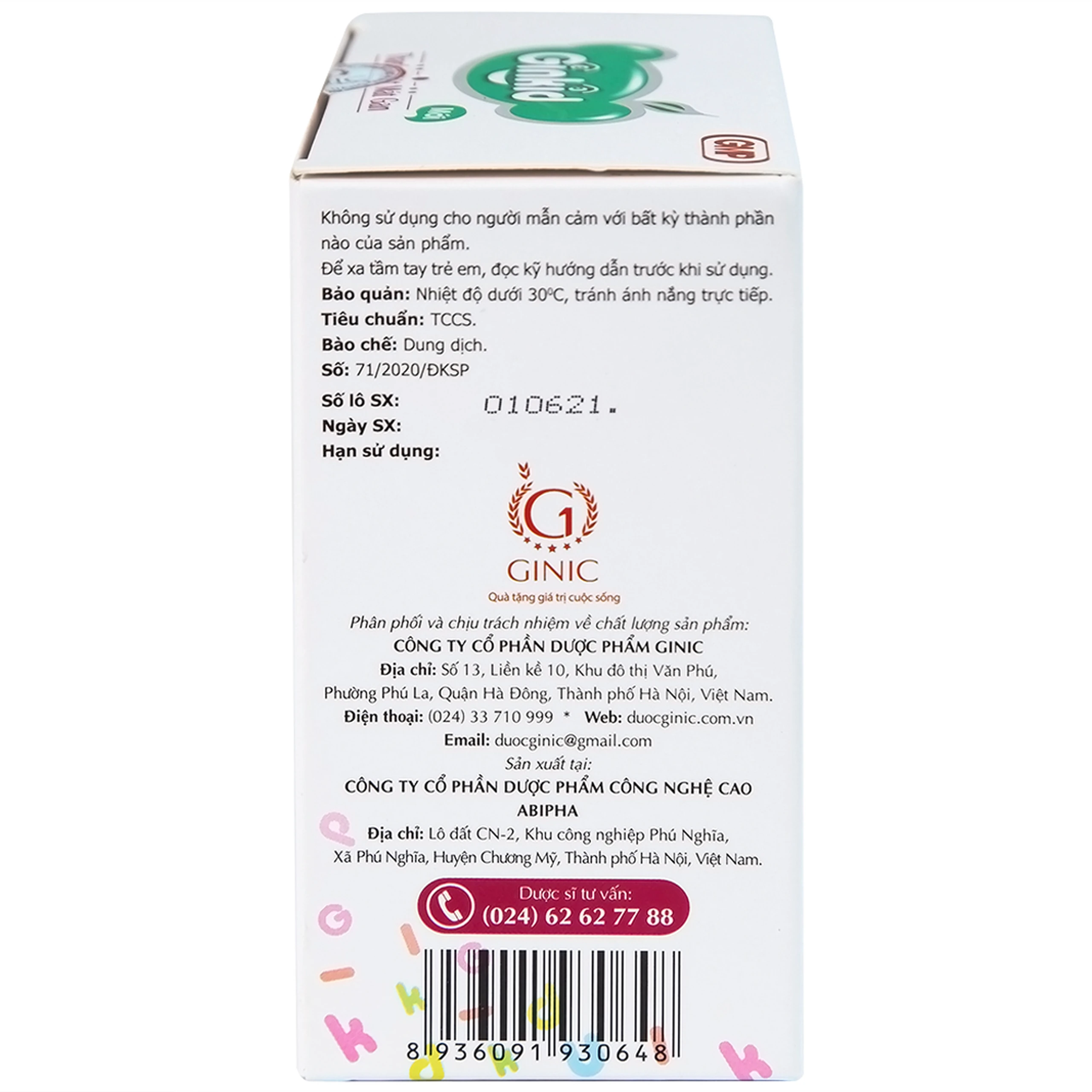 Siro Ginkid thanh nhiệt mát gan giúp giải độc gan, mát gan (4 vỉ x 5 ống x 10ml)