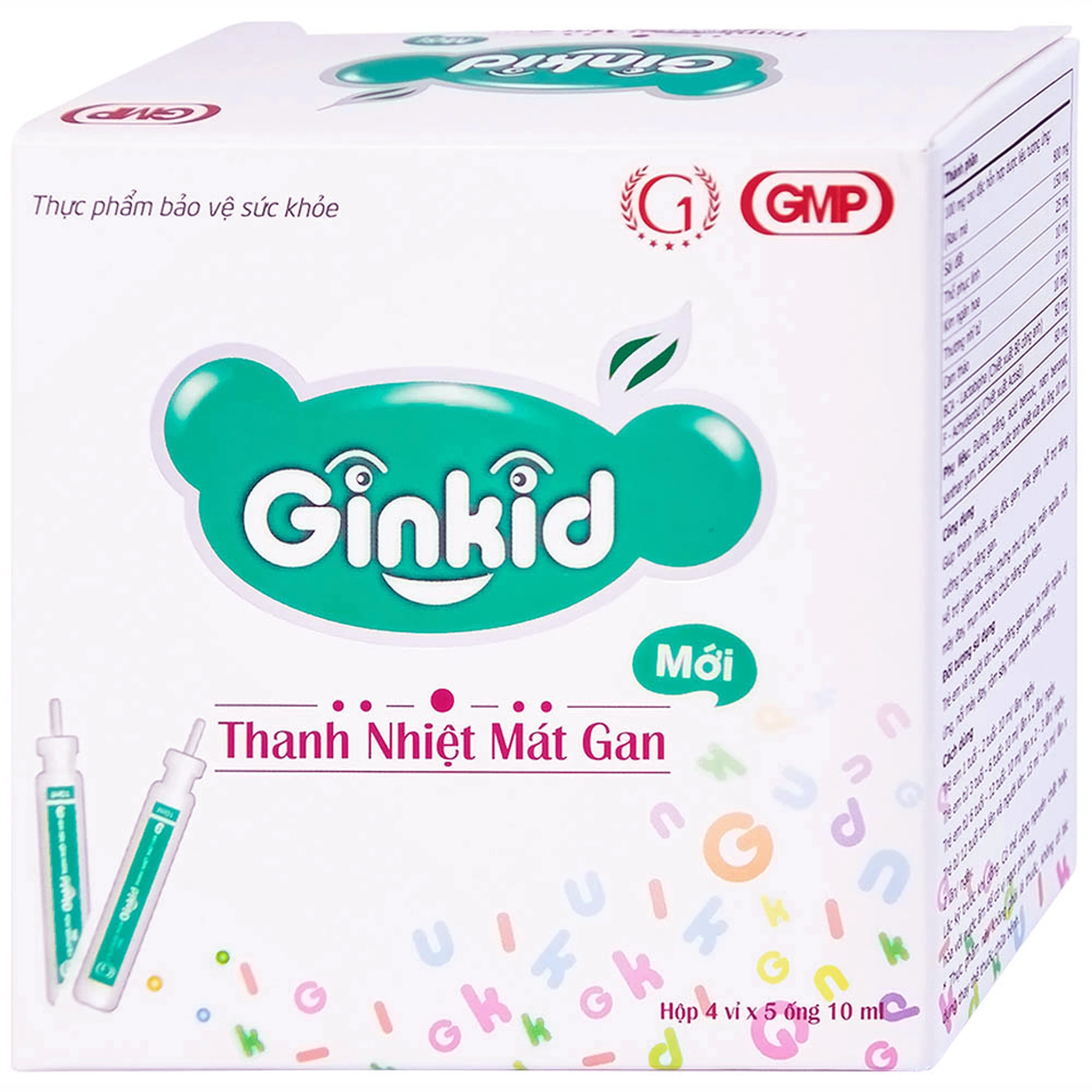 Siro Ginkid thanh nhiệt mát gan giúp giải độc gan, mát gan (4 vỉ x 5 ống x 10ml)
