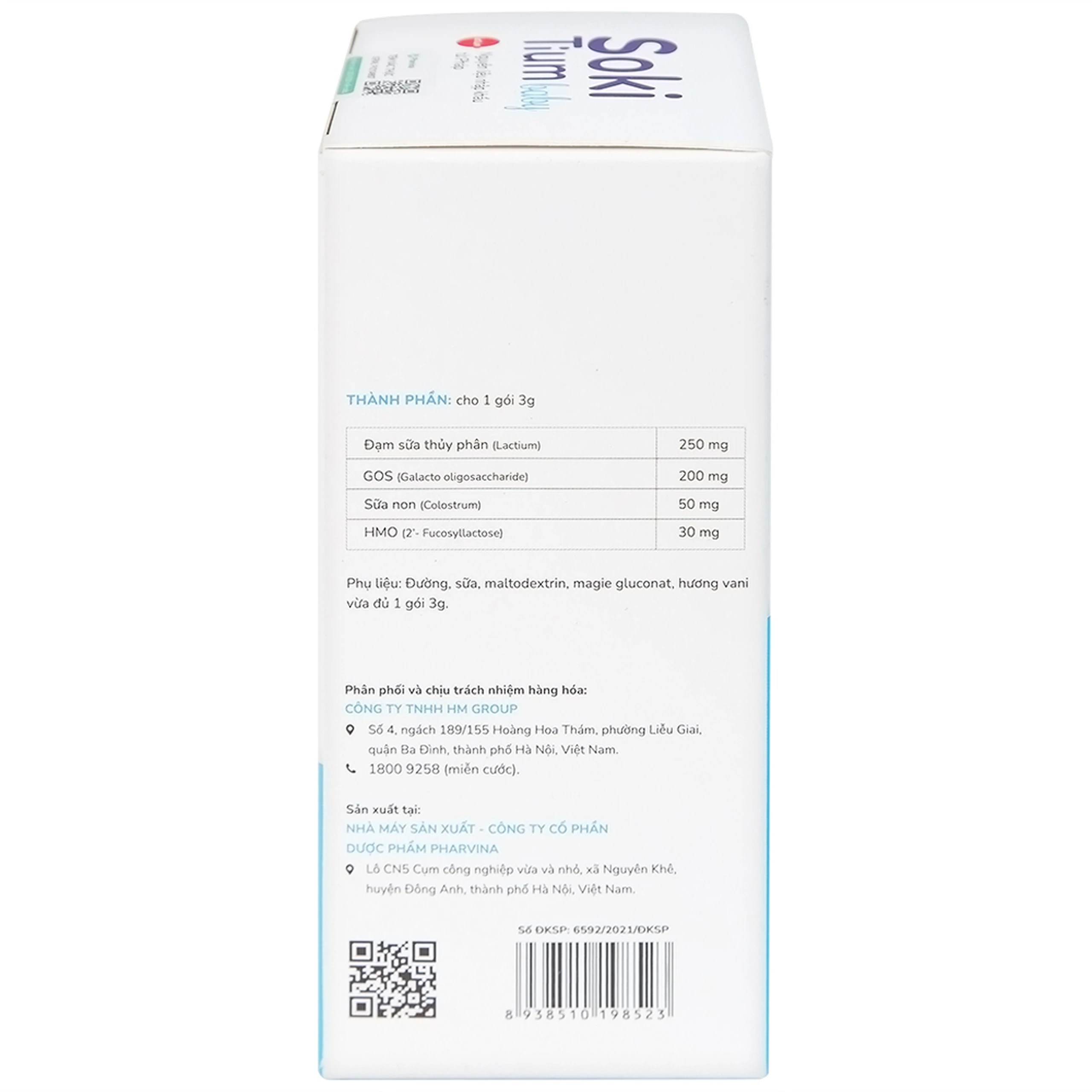 Bột hòa tan hỗ trợ trẻ giảm quấy khóc, giúp trẻ ngủ ngon, tăng cường tiêu hóa Soki Tium Baby (12 gói x 3g)